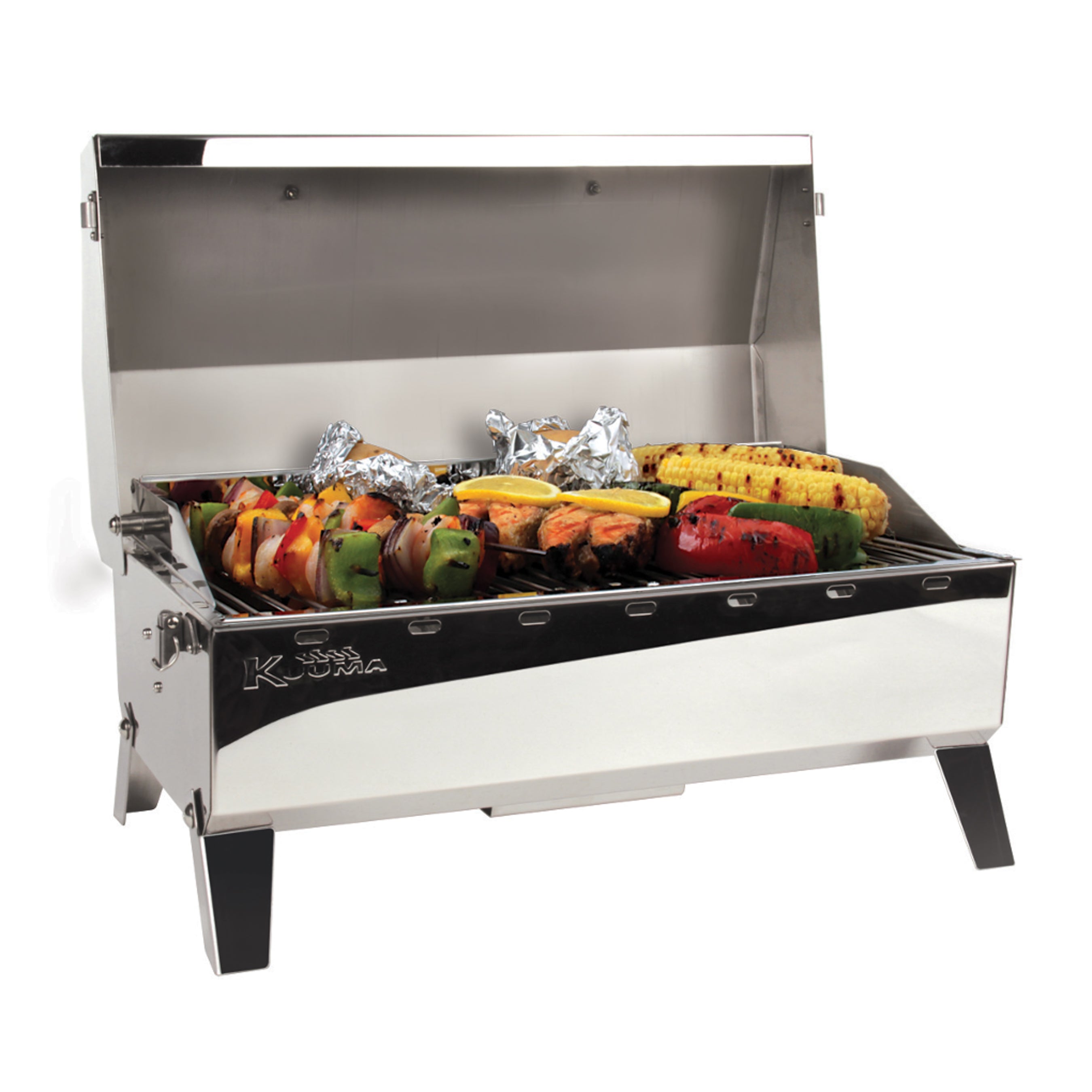 Kuuma Stow N' Go 160 Portable Stainless Steel Charcoal Grill w/ Foldable Legs