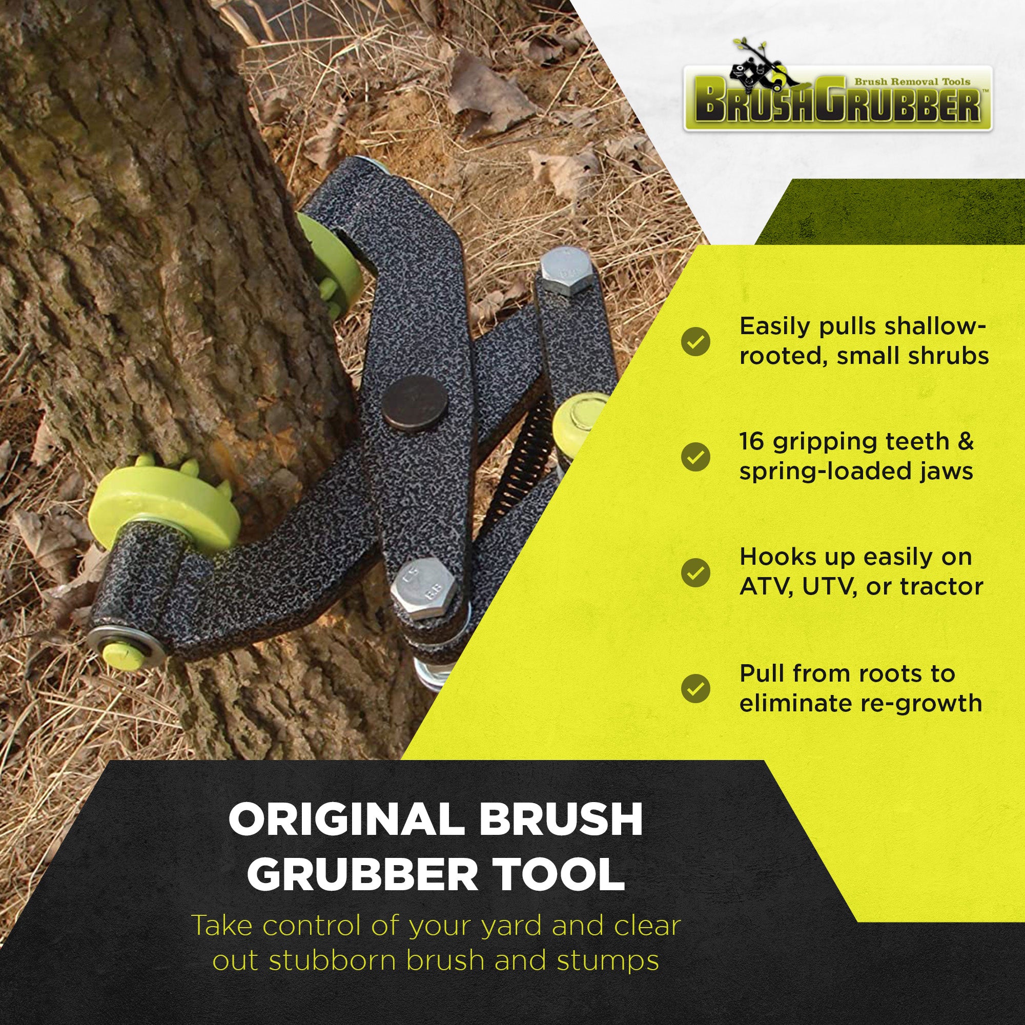 Brush Grubber BG-01 Original Brush & Small Tree Stump Root Puller Remover Tool - VMInnovations