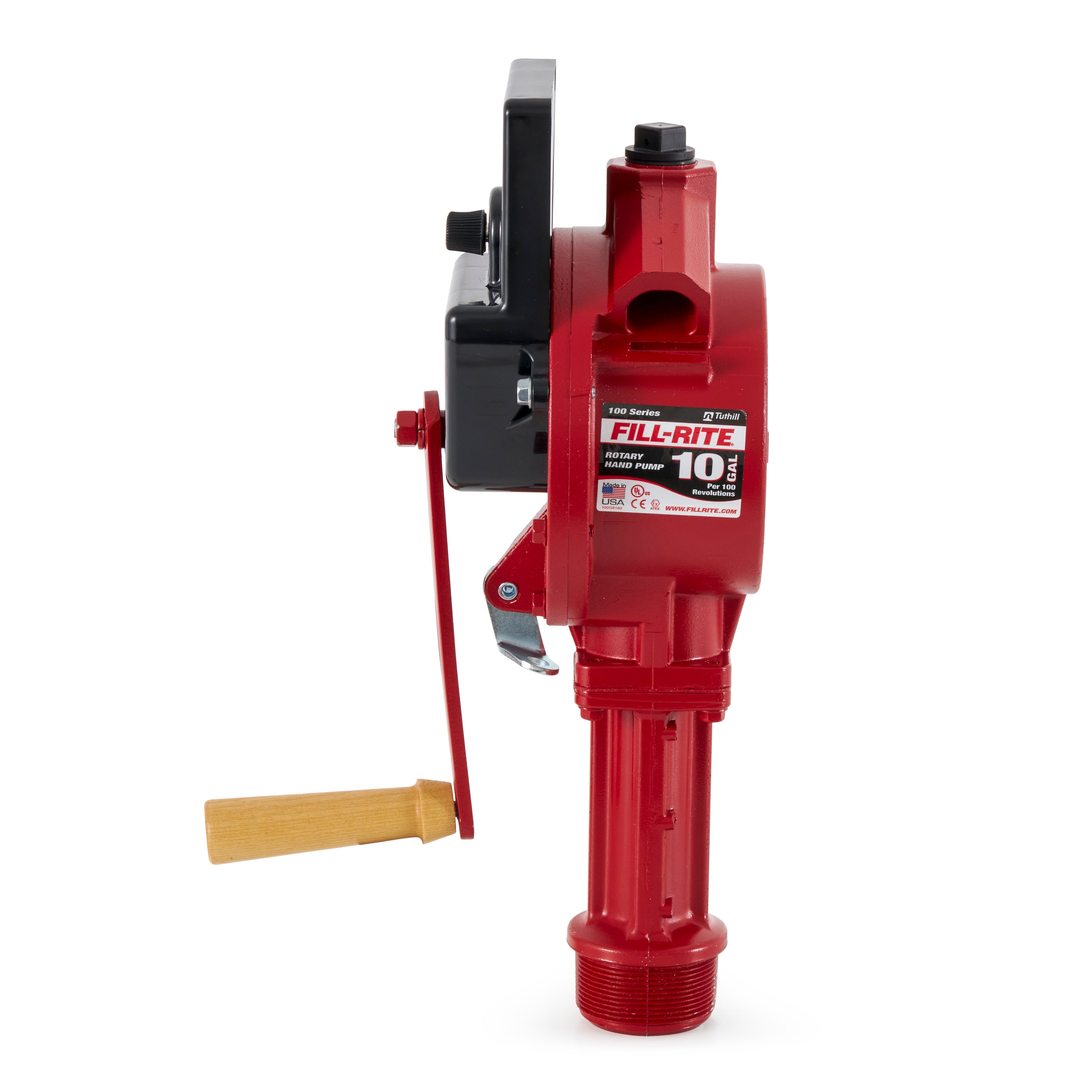 Fill-Rite FR112C Fuel Transfer Rotary Hand Pump w/ Suction Pipe, Hose, & Counter