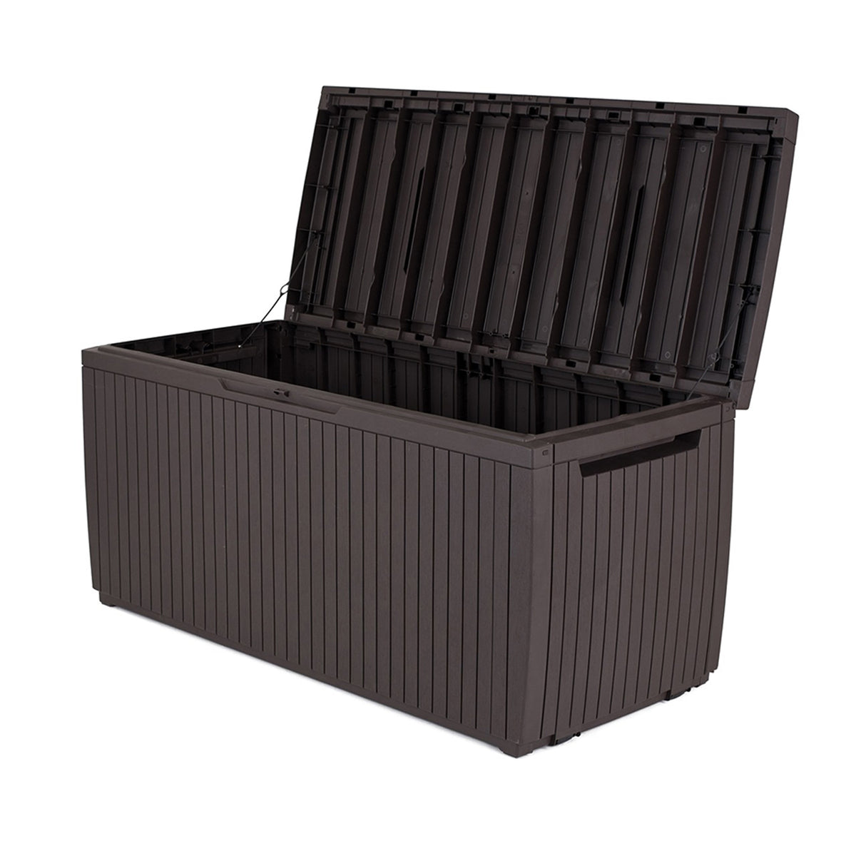 Keter Springwood 80 Gallon Resin Outdoor Storage Deck Box, Anthracite (Open Box)