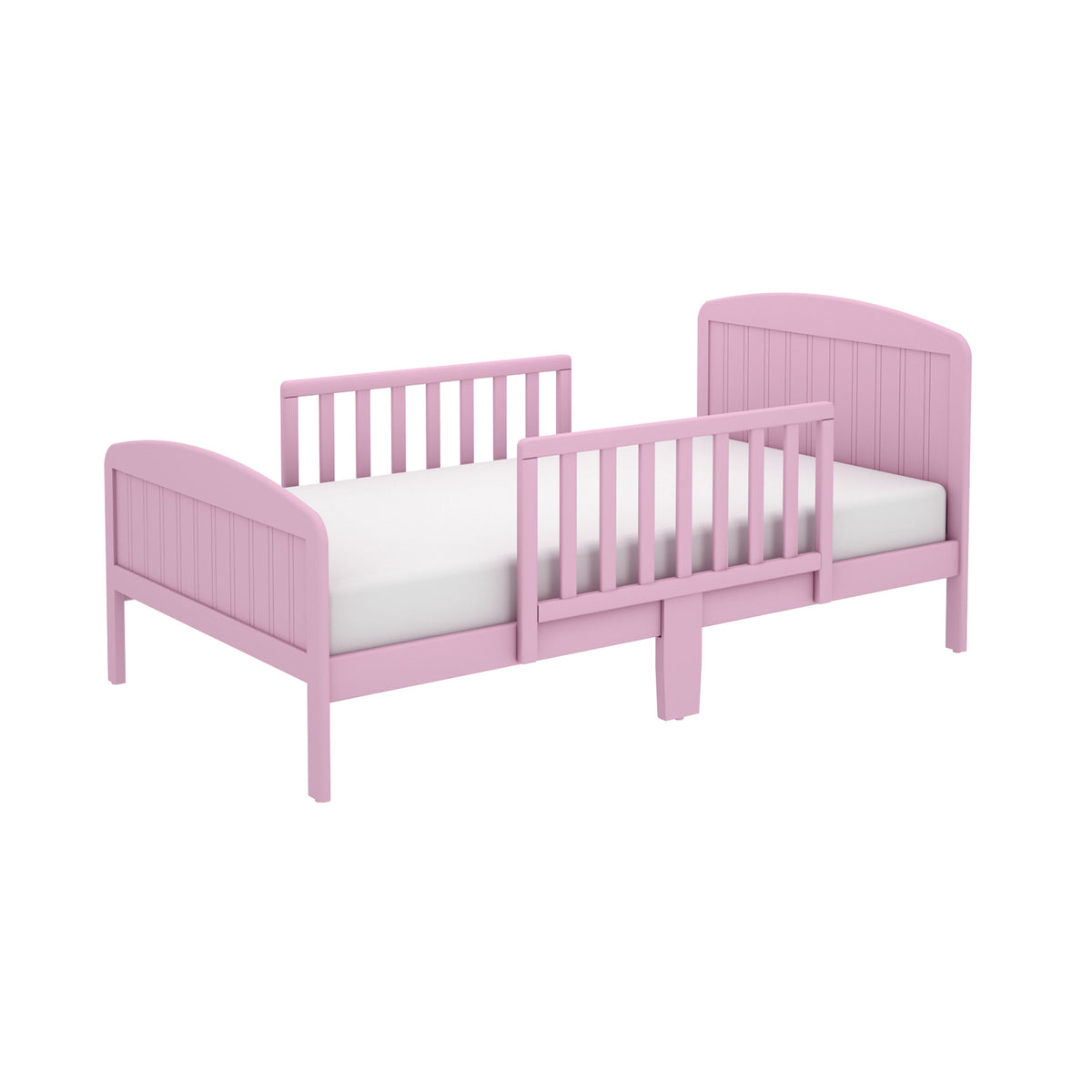 Rack Furniture Harrisburg Solid Wood Toddler Kids Bed with Side Rails, Pink - VMInnovations