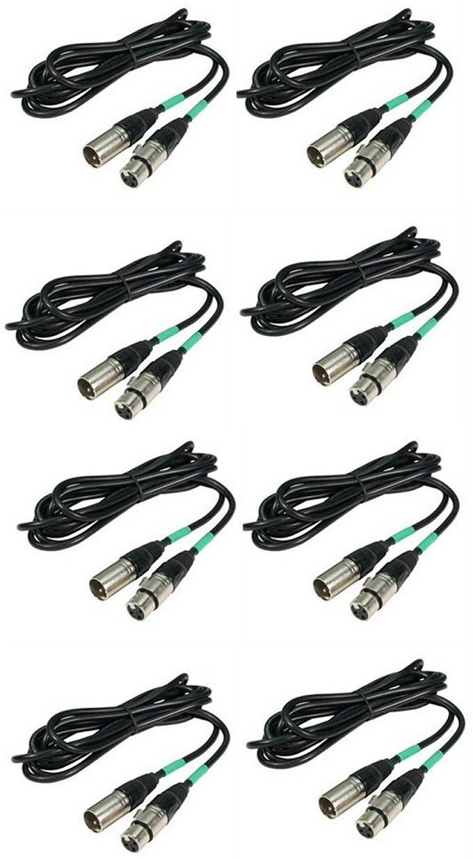 (8) NEW! CHAUVET 10' Male 2 Female 3 Pin DMX Light Effect XLR Cables | DMX3P10FT