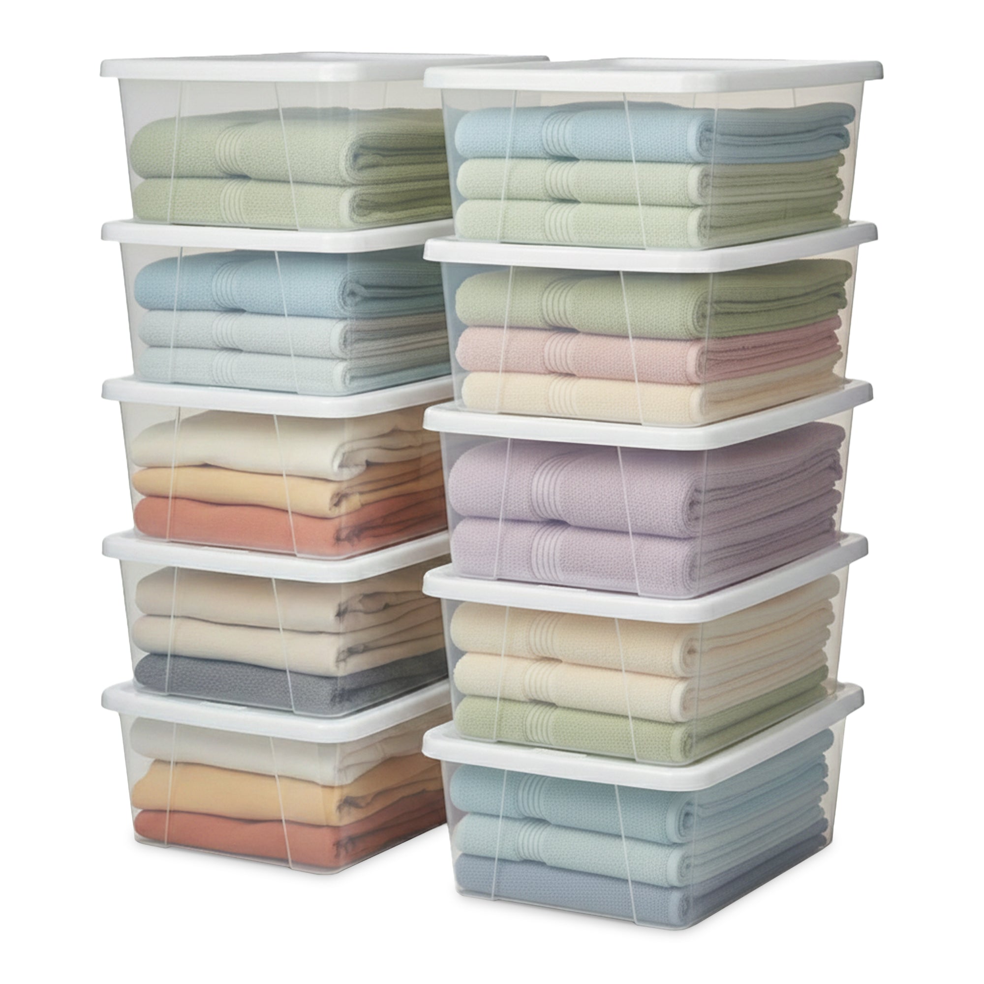 Homz 6 Qt Multipurpose Plastic Storage Containers with Latching Lid, (10 Pack)
