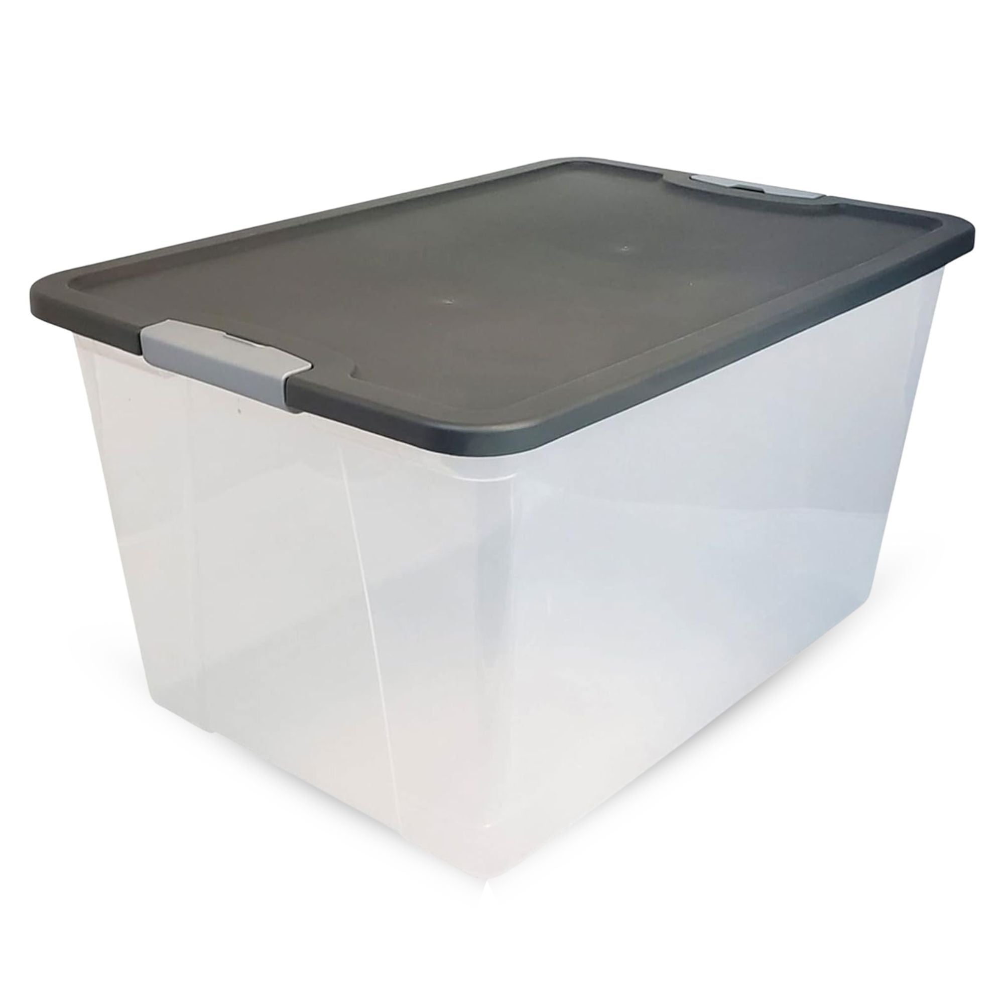 Homz 64Qt Stackable Plastic Storage Bin Container Box w/Latch Lid 2PK(Open Box)