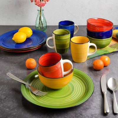 Home 95631.12RM Color Vibes 12 Piece Dinnerware Set, Assorted Colors (Used)