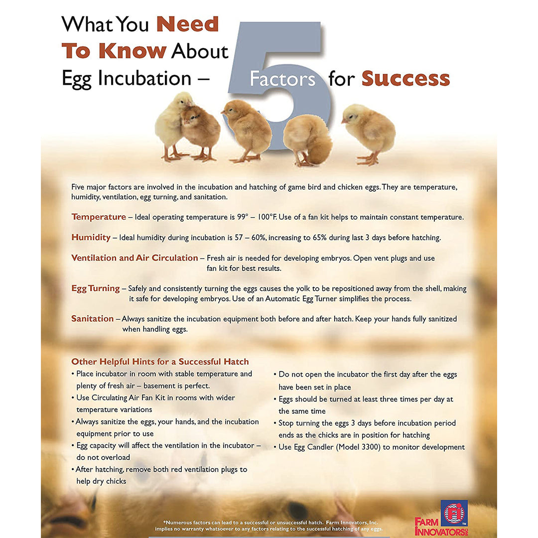 Farm Innovators 2450 Circulated Air Incubator w/ Auto Egg Turner, White (3 Pack) - VMInnovations