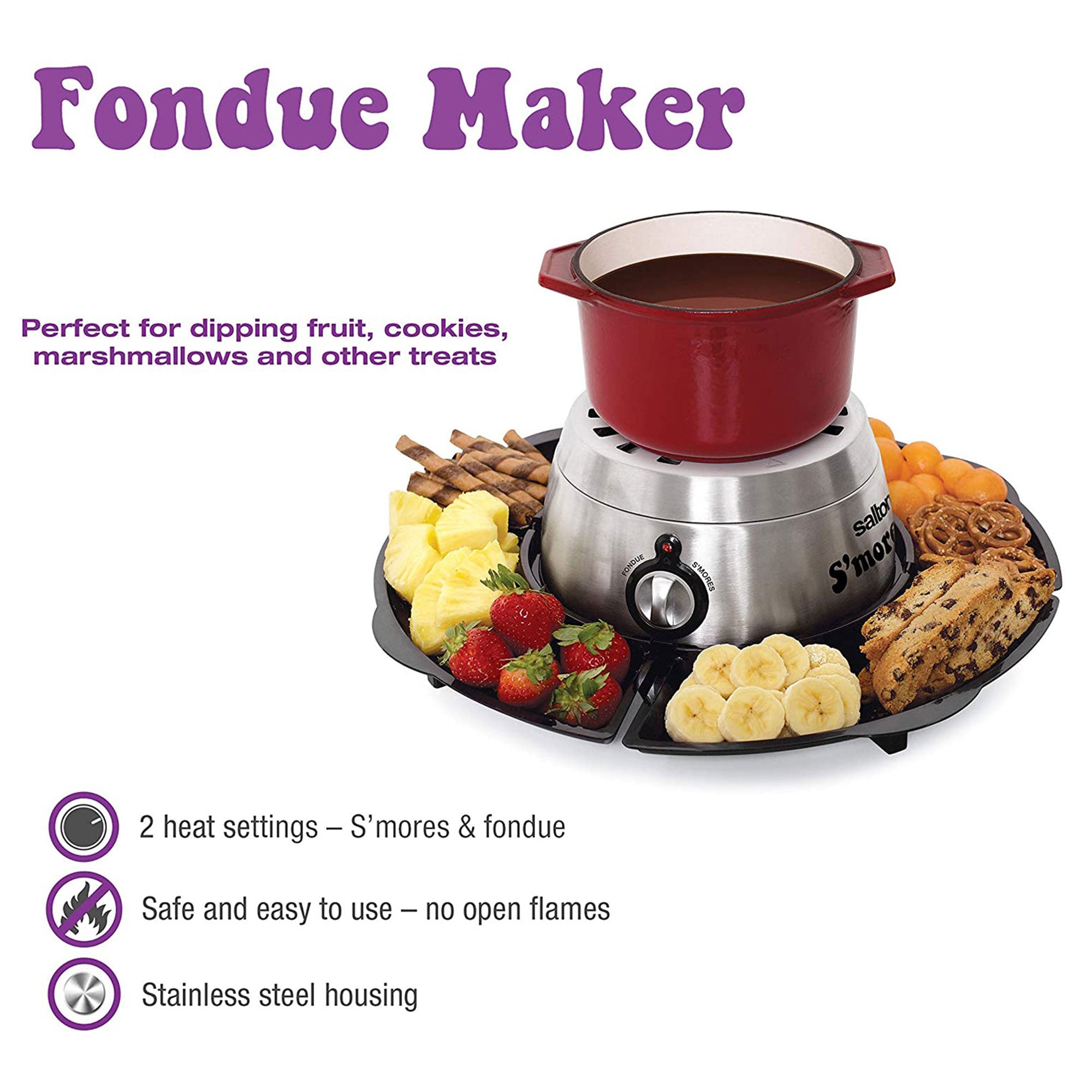 Salton Indoor Electric S'more and Fondue Maker with 4 Roasting Forks (Used) - VMInnovations
