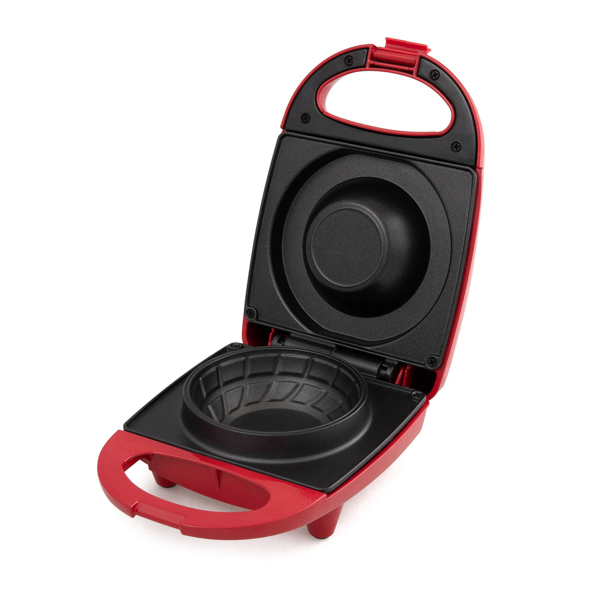 Salton WM1907 Treats Waffle Bowl Maker With Cord Wrap And Indicator Lights, Red