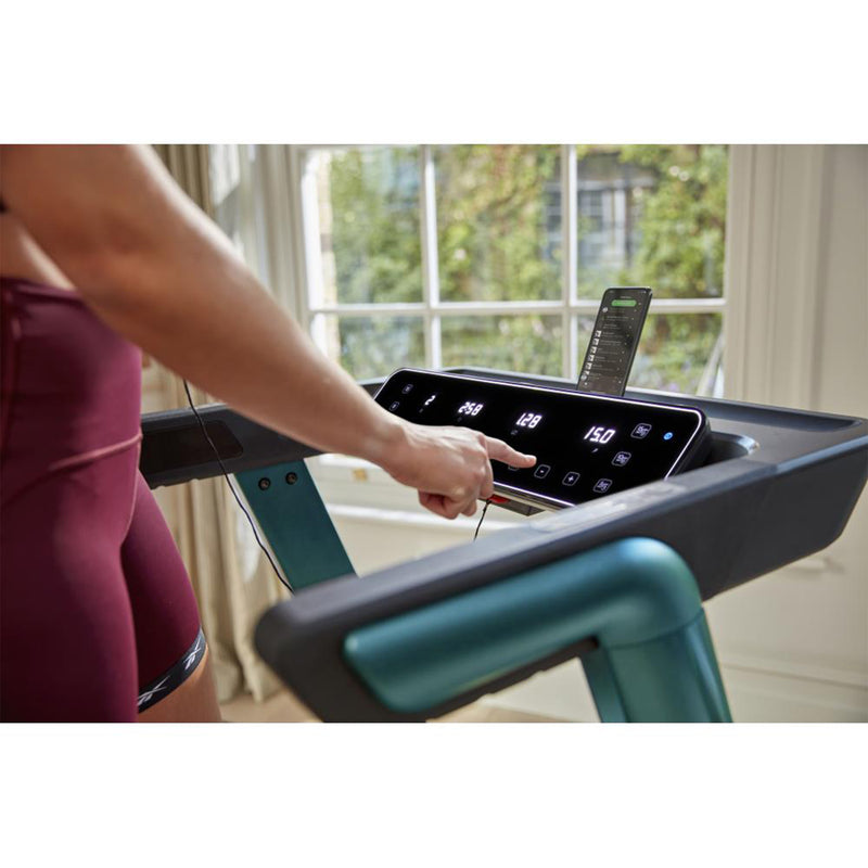 Reebok Adjustable Floatride Home Running Treadmill w/ Eco Kinetic Motor, Green