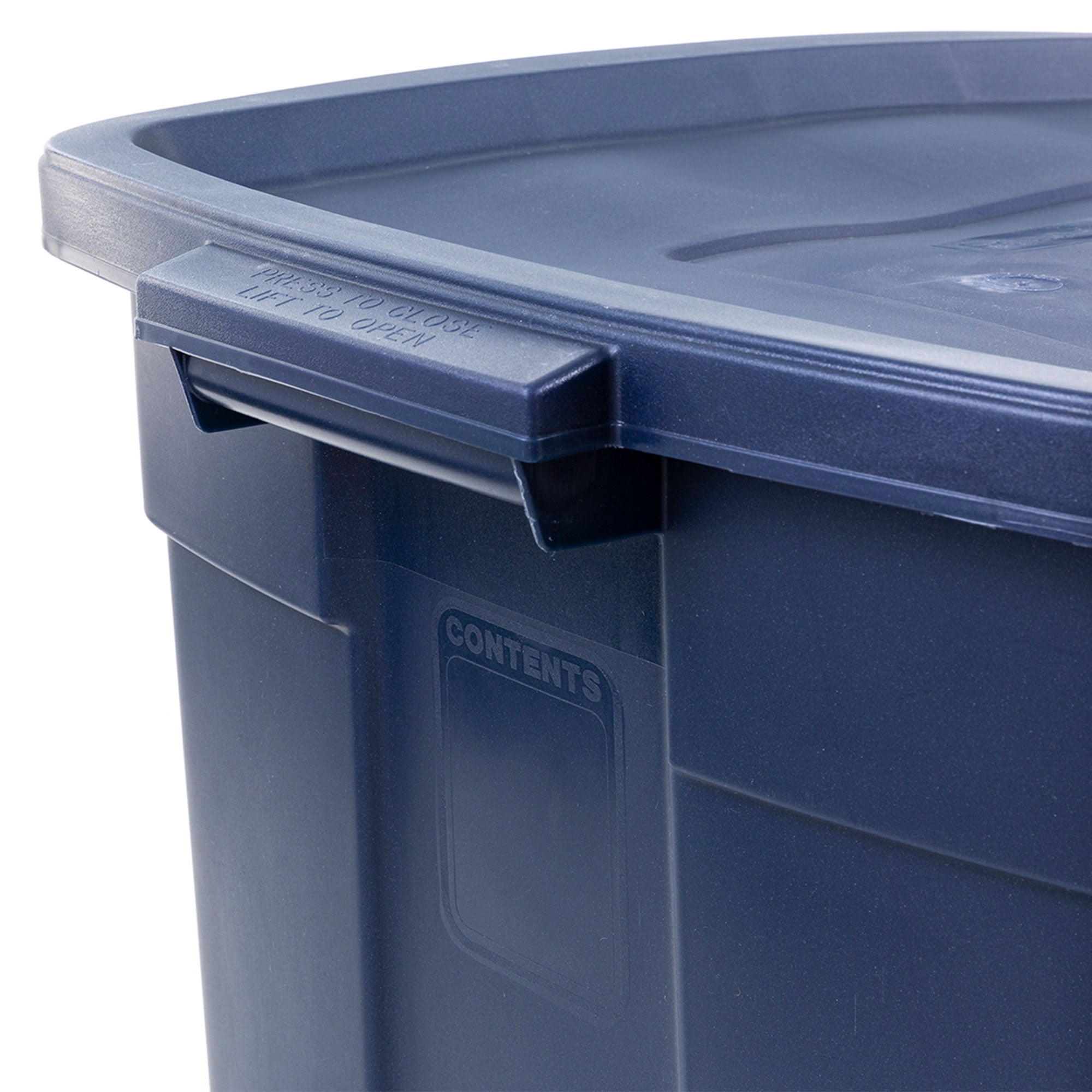 Rubbermaid 25 Gallon Stackable Storage Container, Dark Indigo, 4 Pack (Open Box) - VMInnovations
