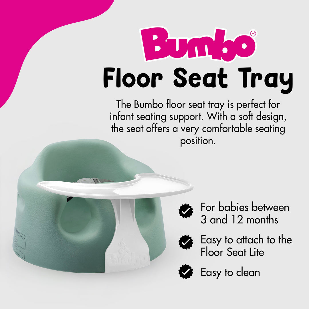Bumbo Baby Floor Seat, Portable Infant Sit Up Chair w/ Tray Attachment, Hemlock - VMInnovations