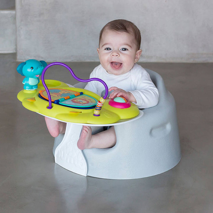 Bumbo Baby Floor Seat, Portable Infant Sit Up Chair w/ Tray Attachment, Hemlock - VMInnovations