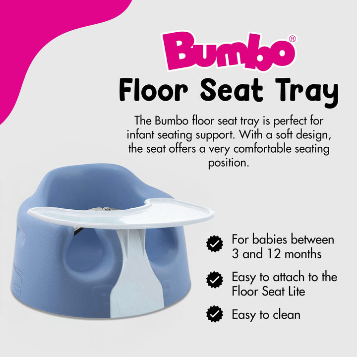 Bumbo Baby Infant Soft Foam Floor Seat w/ Play Top Tray Attachment, Powder Blue