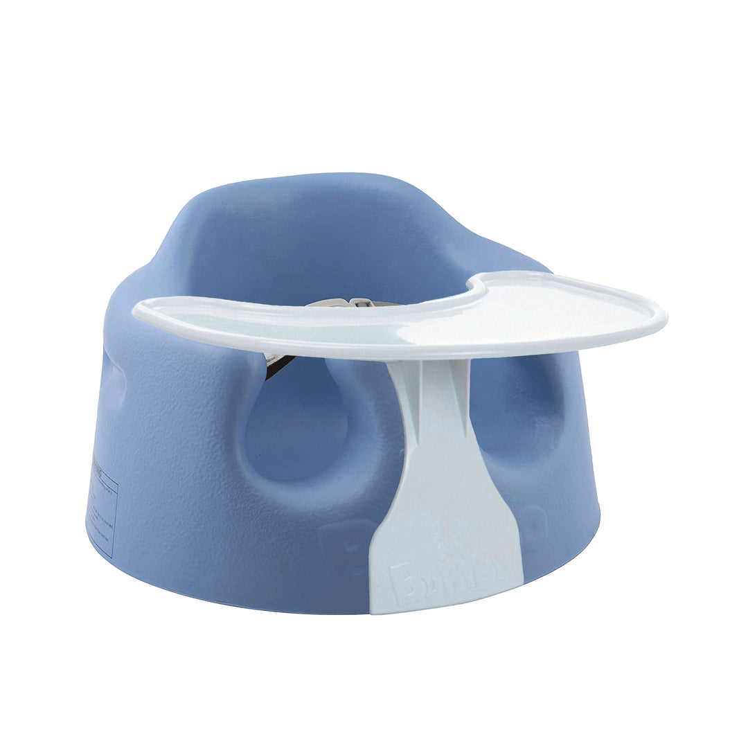 Bumbo Baby Infant Soft Foam Floor Seat w/ Play Top Tray Attachment, Powder Blue