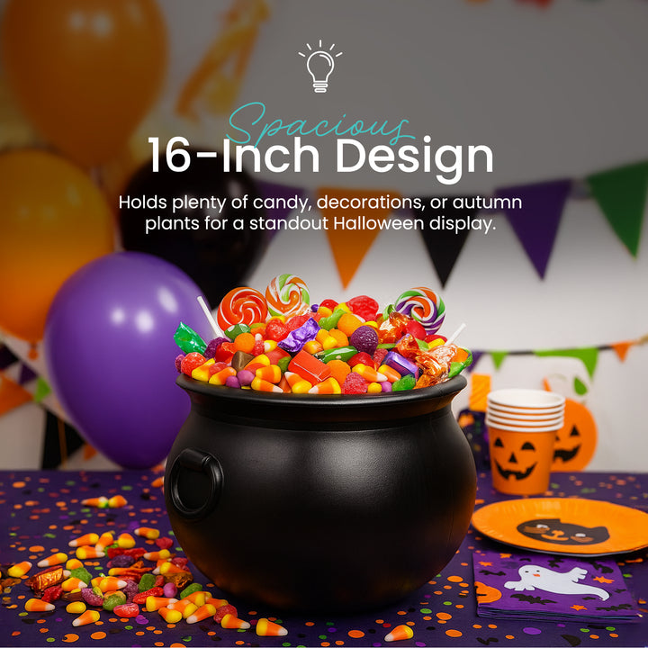 Union Products 55160 16 Inch Witch Cauldron Spooky Halloween Decoration, Black - VMInnovations