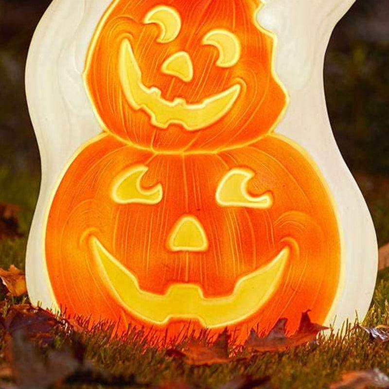 Union Products 56480 Light Up Ghost and Pumpkin Halloween Outdoor Decoration