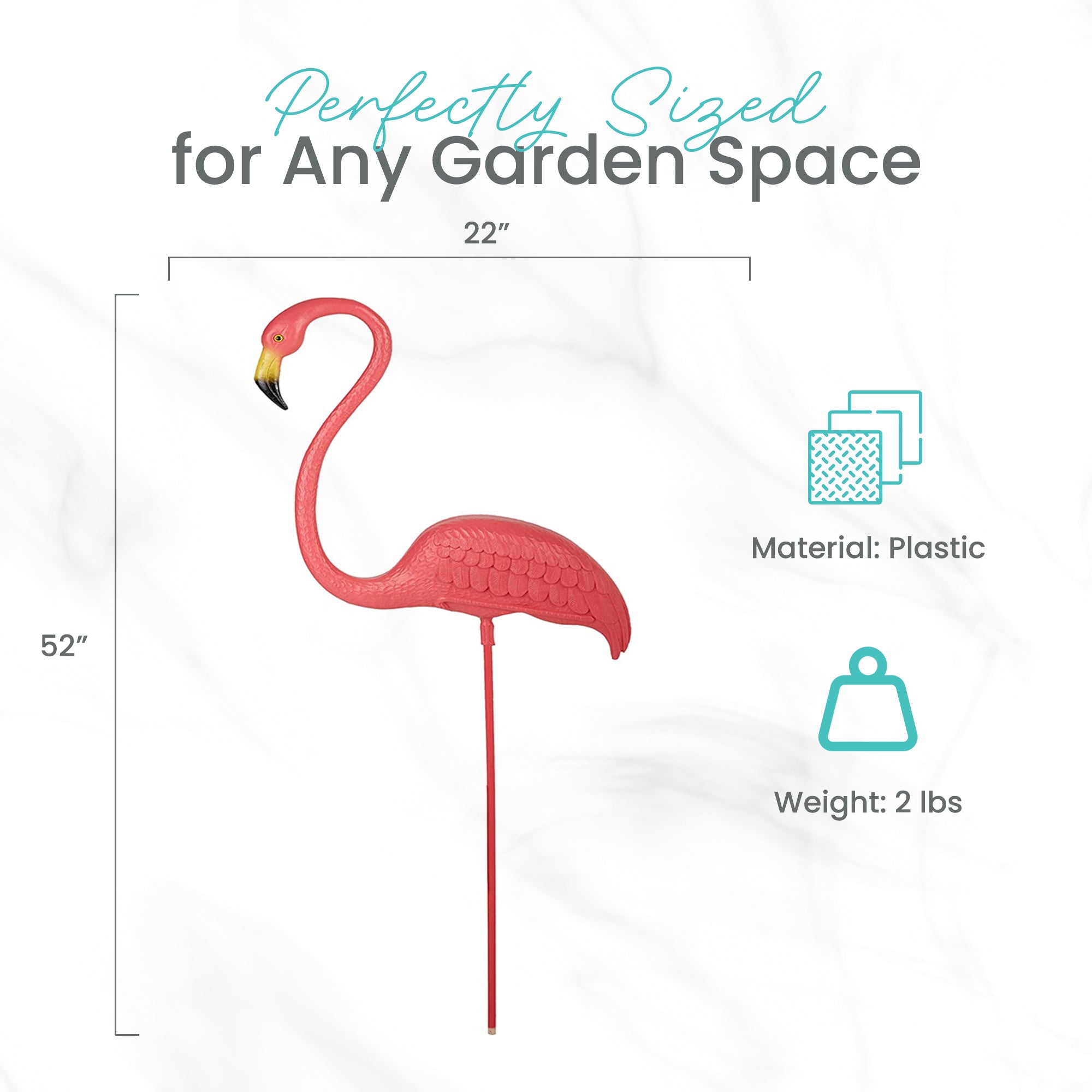 Union Products Outdoor Featherstone Flamingo Yard Lawn Ornament, (Open Box) - VMInnovations