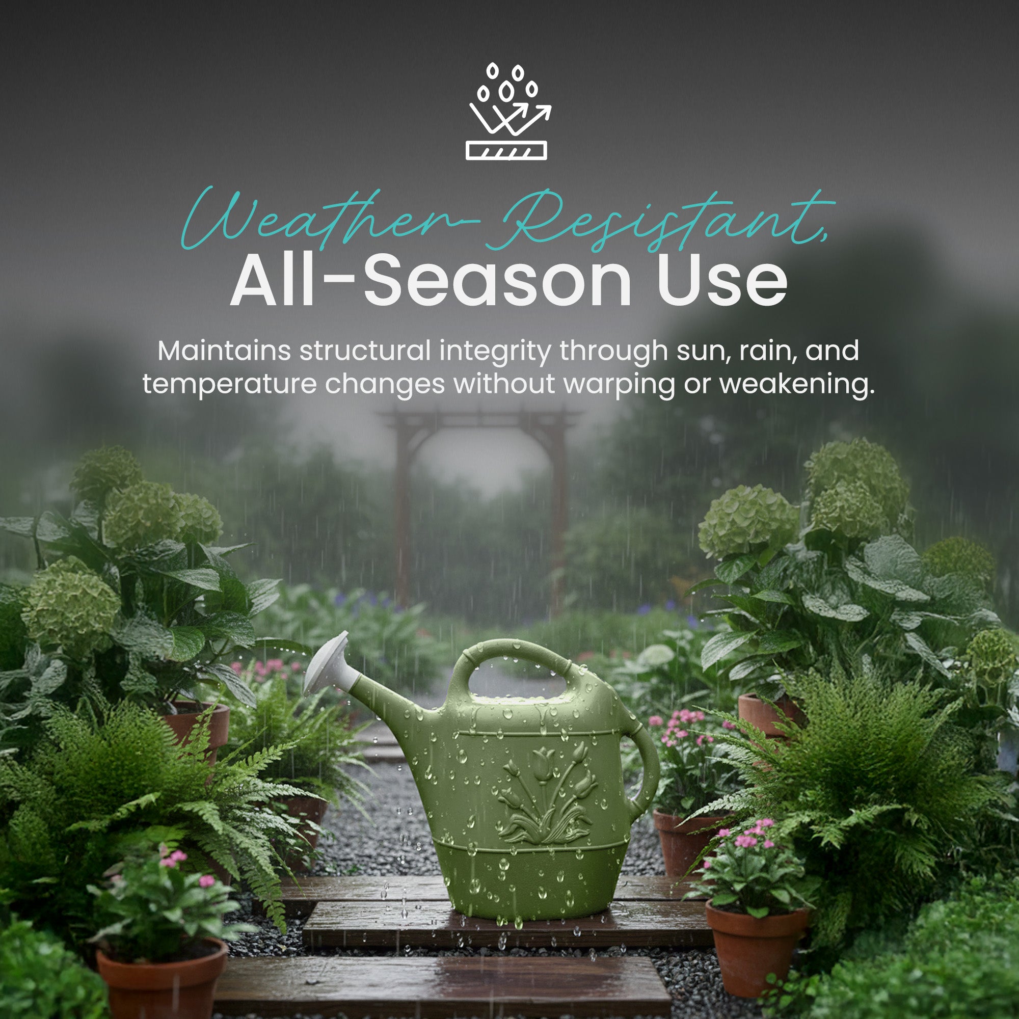 Union Products 63068 Plants & Garden 2 Gallon Plastic Watering Can, Sage Green