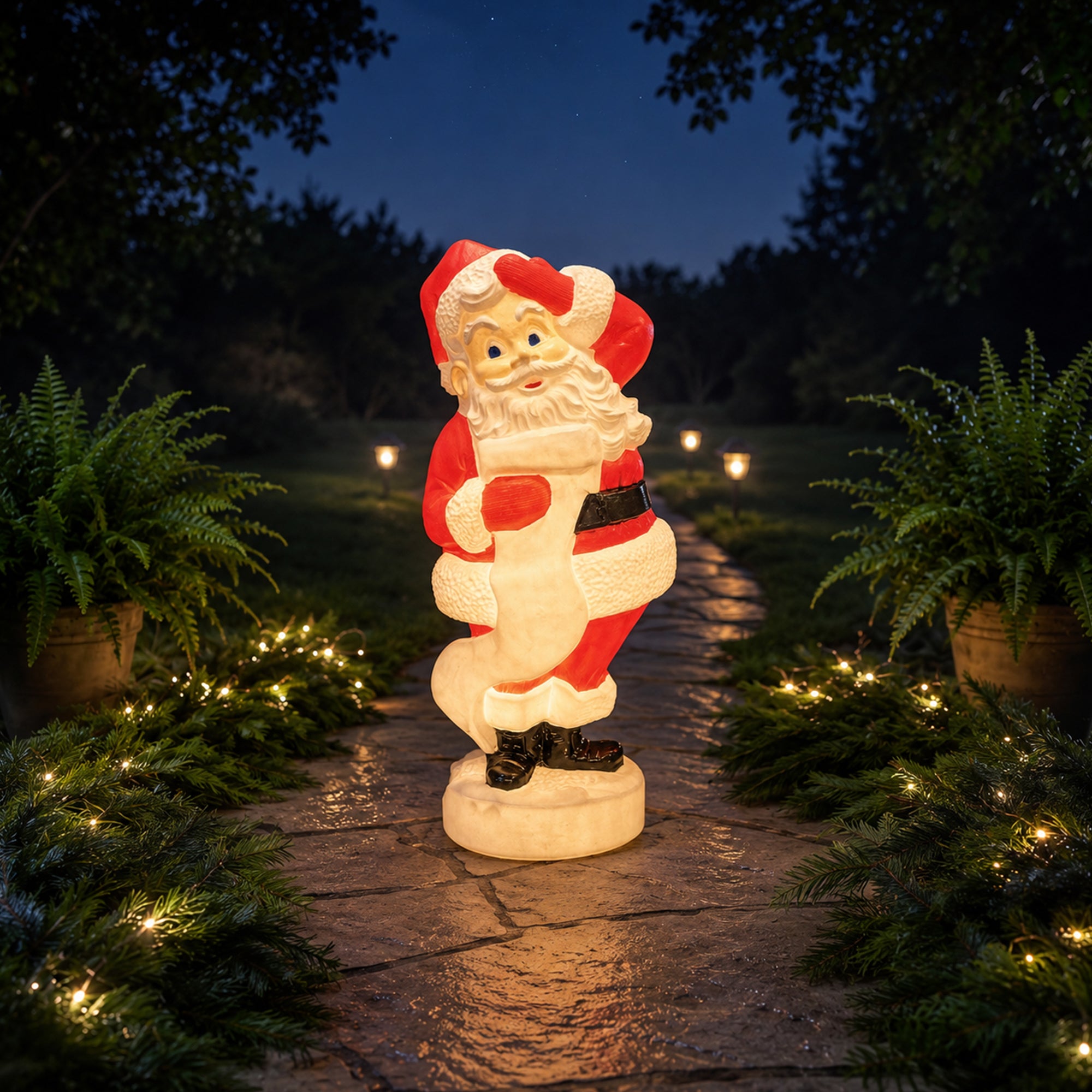 Union Products 75180 43" Tall Santa Claus Light Up Statue Holiday Festive Decor