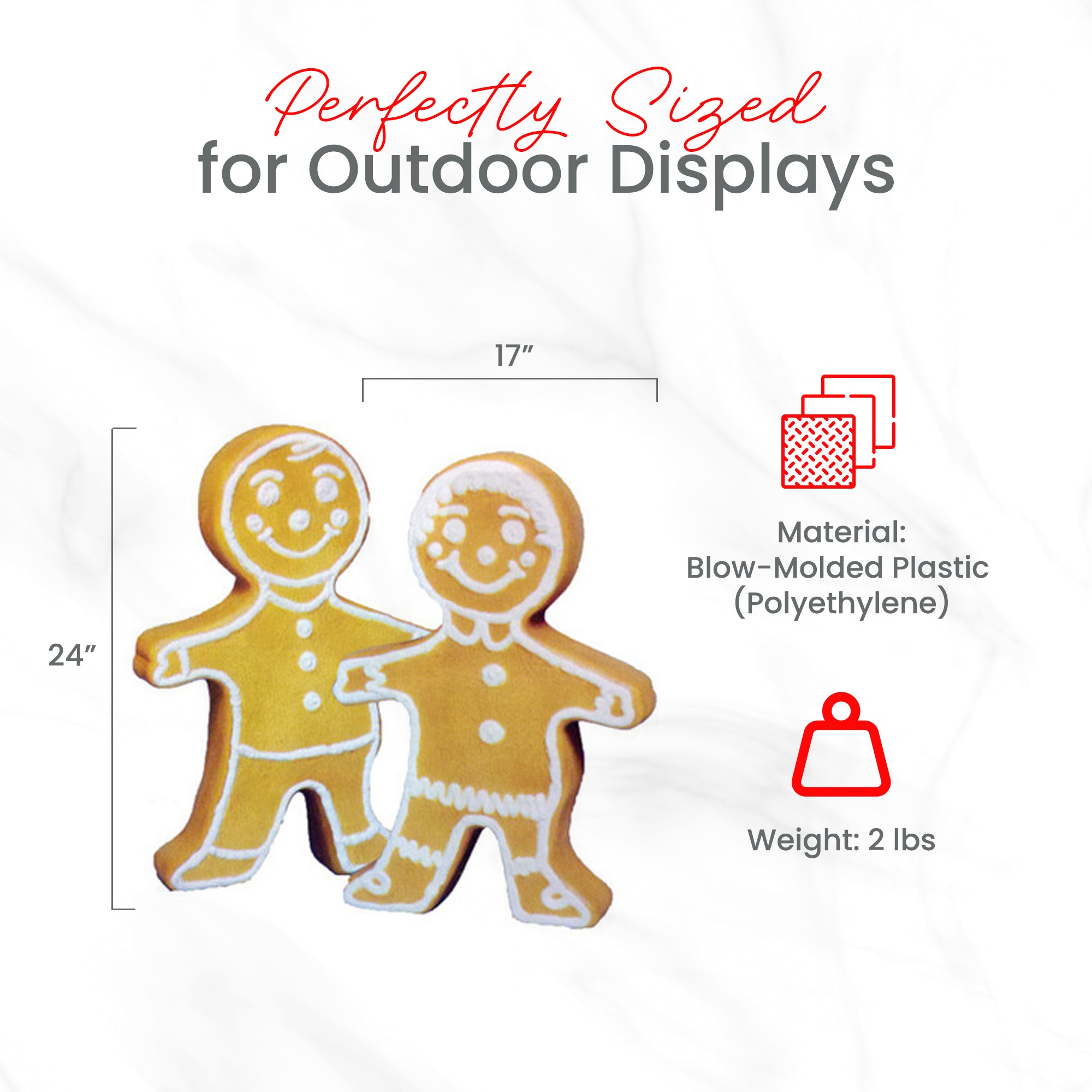 Union Products Reversible Holiday Gingerbread, Outdoor Light Up Christmas Decor - VMInnovations