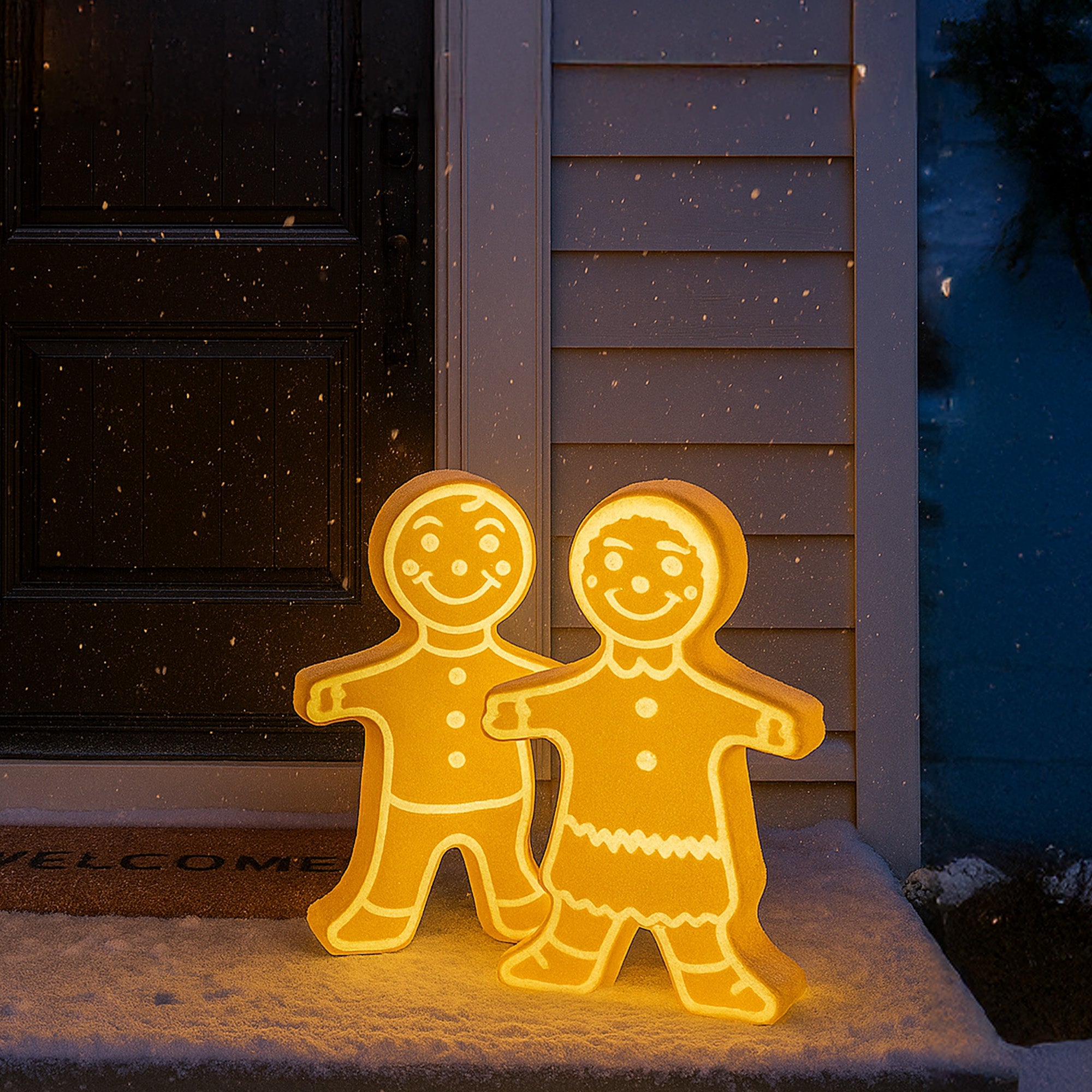 Union Products Reversible Holiday Gingerbread, Outdoor Light Up Christmas Decor - VMInnovations
