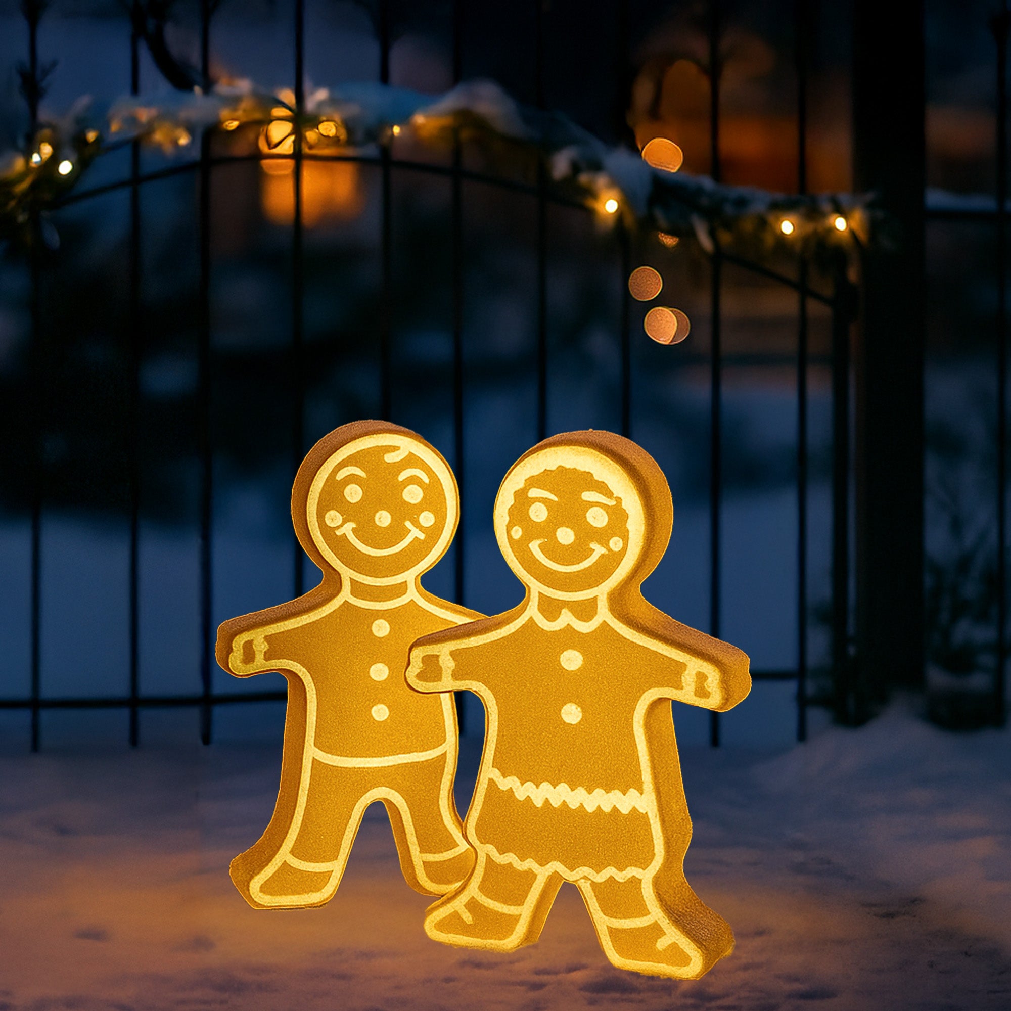 Union Products Reversible Holiday Gingerbread, Outdoor Light Up Christmas Decor - VMInnovations