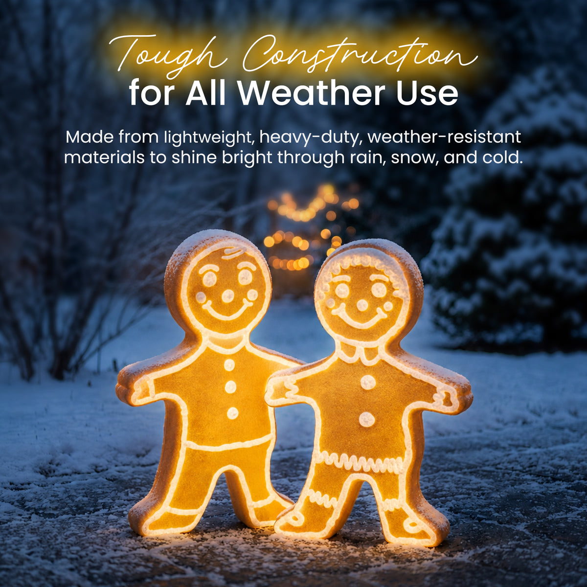 Outdoor Light Up Gingerbread Person Garden Decor Statue (Used)
