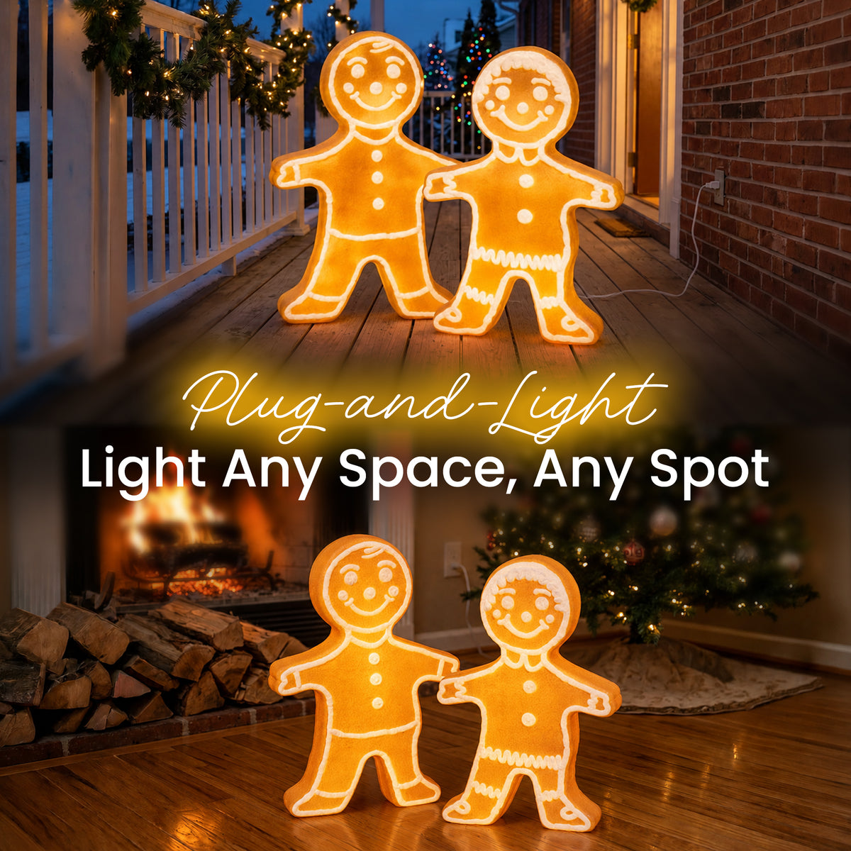 Union Products Light Up Gingerbread Person Garden Decor Statue (For Parts)