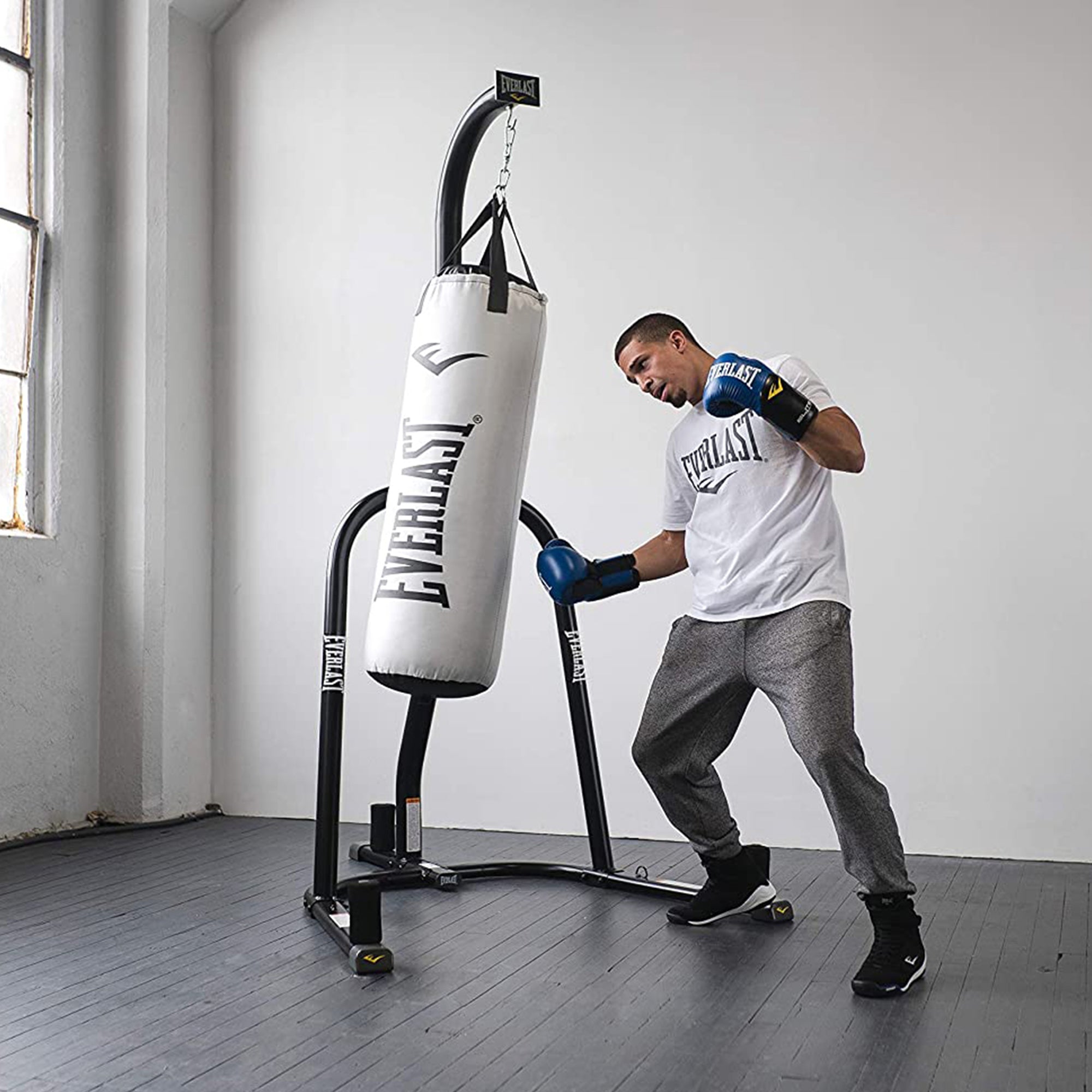 Everlast Single Station Powder Coated Steel 100 Pound Punching Bag Stand, Blue - VMInnovations