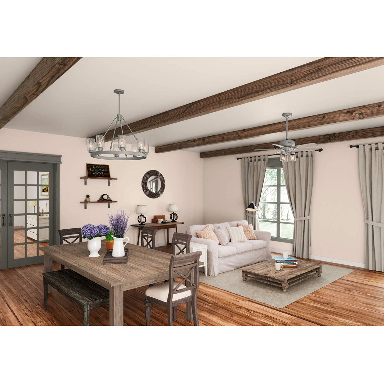 Hunter Fan Company Hartland 52" Indoor Home Low Profile Ceiling Fan w/ LED Light
