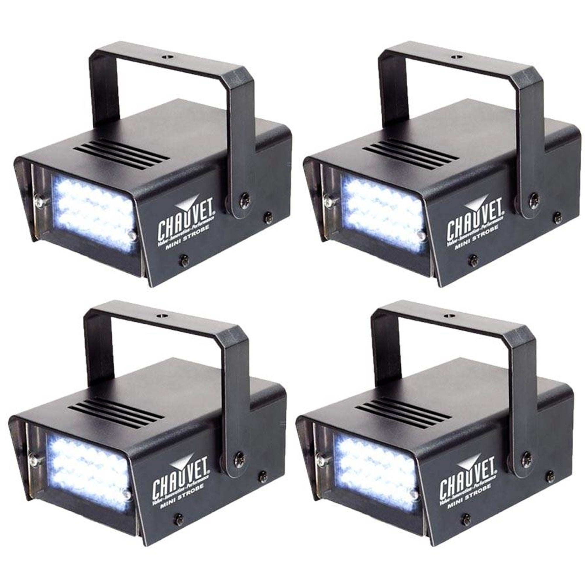 4 CHAUVET DJ CH730 Adjustable 1-12 Flash/Sec Mini Strobe LED Club Light Effects