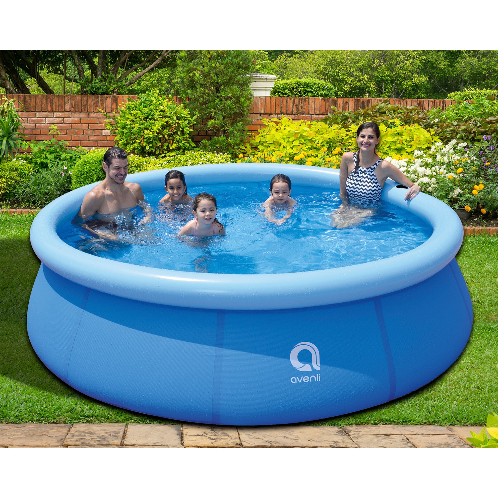 JLeisure 10ft x 30in Prompt Set Inflatable Outdoor Backyard Swimming Pool(Used) - VMInnovations