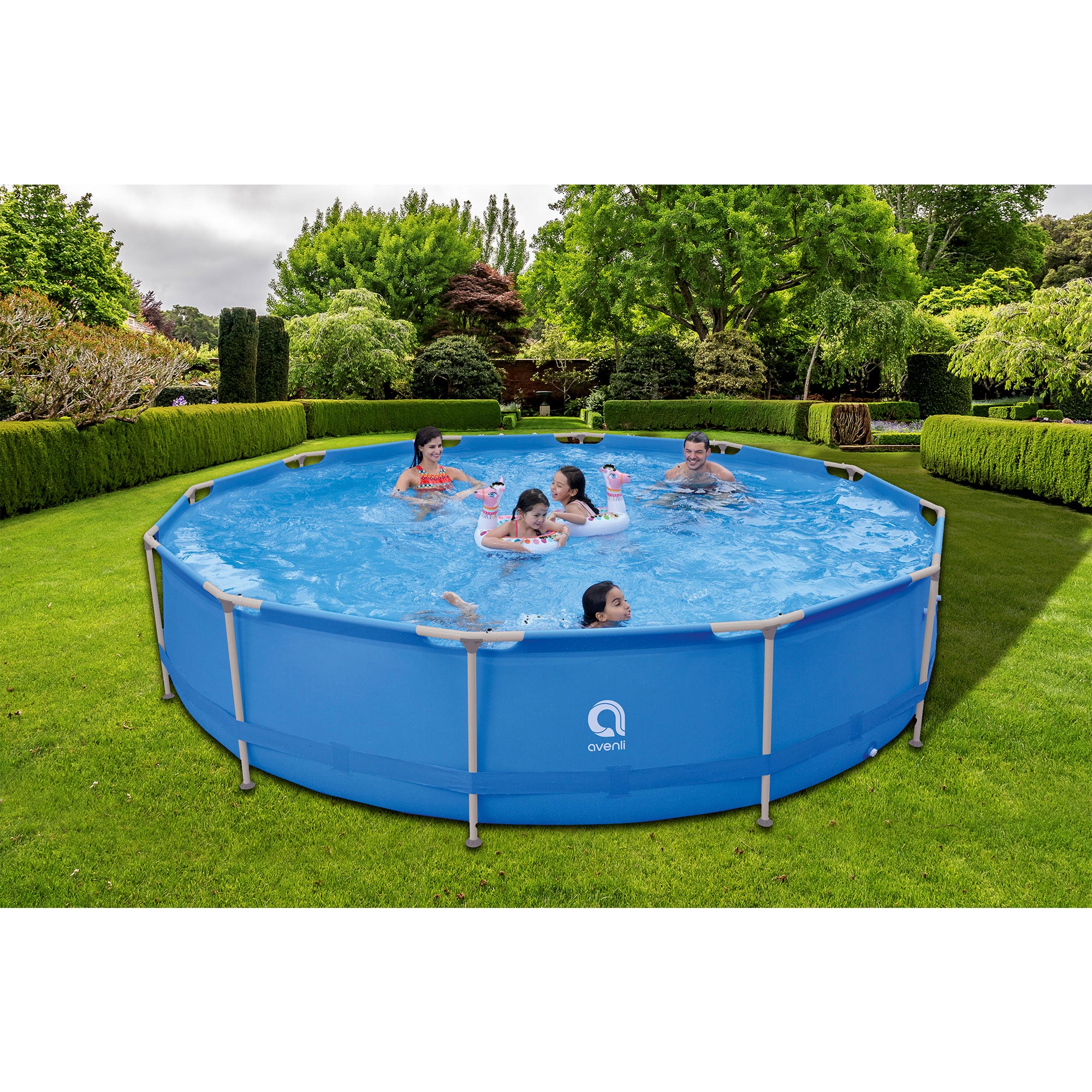 JLeisure Avenli 15 Foot x 36 Inch Steel Frame LamTech Above Ground Swimming Pool - VMInnovations