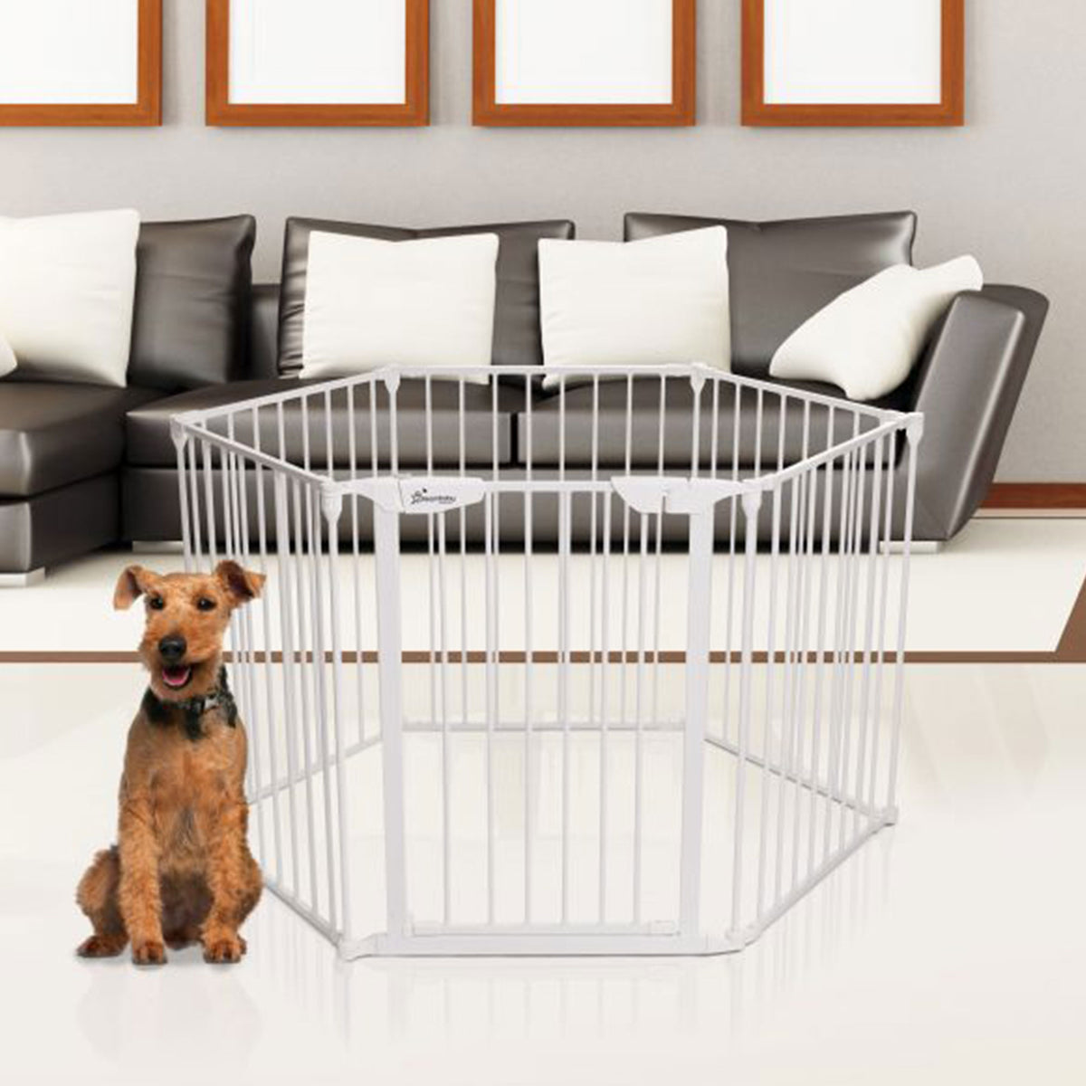 Dreambaby L2020BB Mayfair Converta 147.5 Inch 3 in 1 Baby Gate Playpen, White - VMInnovations