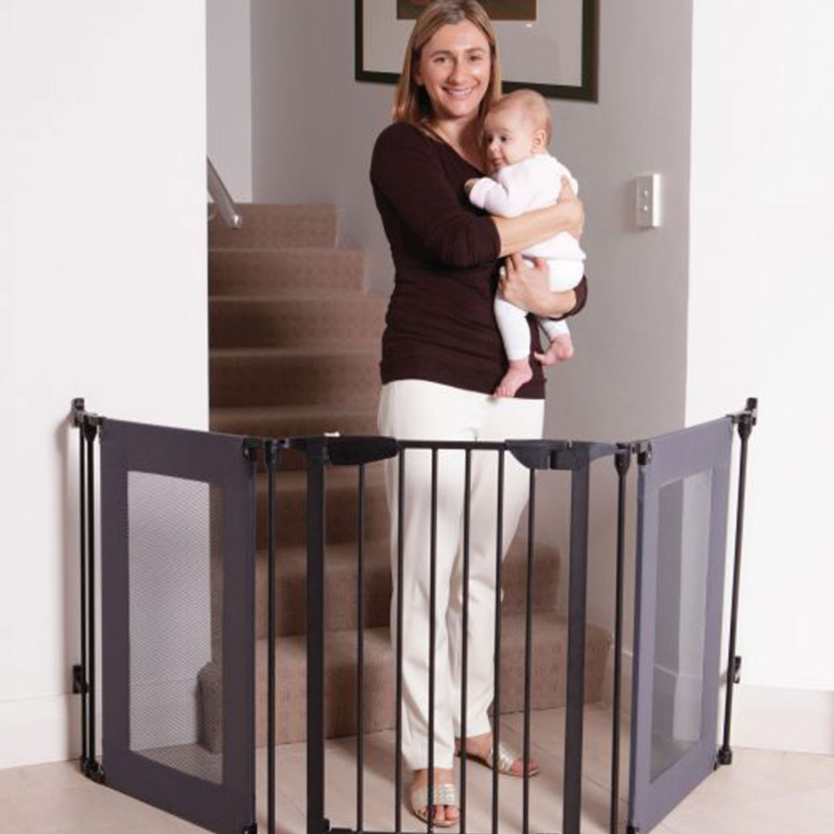 Dreambaby L2060BB Denver Adapta 79 Inches Baby Safety Gate Mesh Barrier, Black - VMInnovations