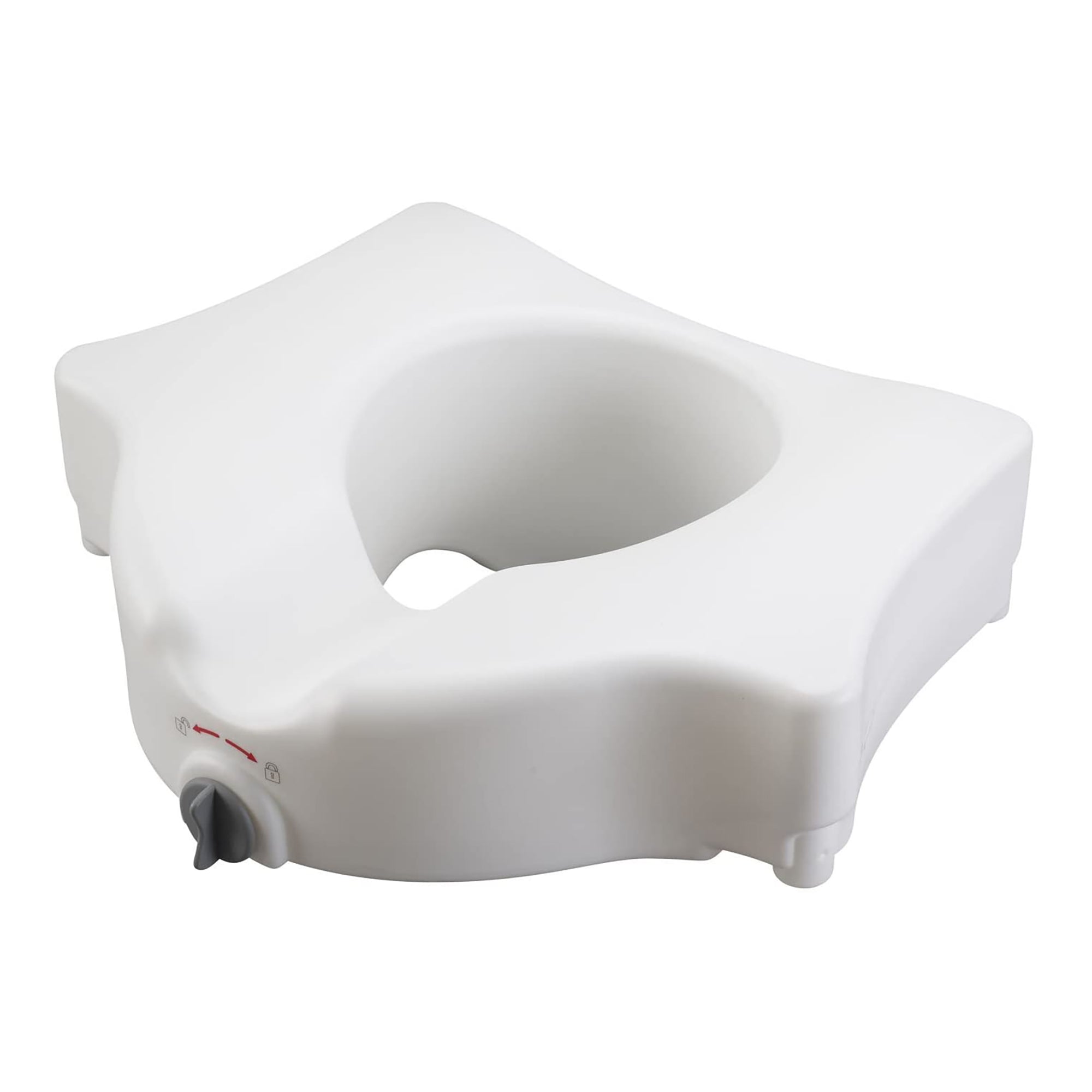 Drive Medical Universal Raised Locking Home Plastic Armless Toilet Seat, White