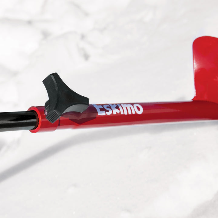 Eskimo HD06 6" Dual Flat Blade Ice Fishing Hand Auger with Blade Protector, Red - VMInnovations