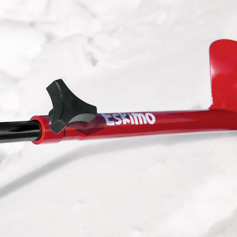 Eskimo 6" Dual Flat Blade Ice Fishing Hand Auger with Blade Protector Red (Used)