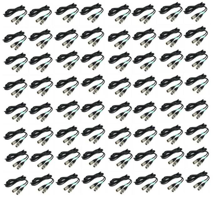 (64) CHAUVET 25 Foot Male to Female 3 Pin DMX Lighting Effect Cables | DMX3P25FT