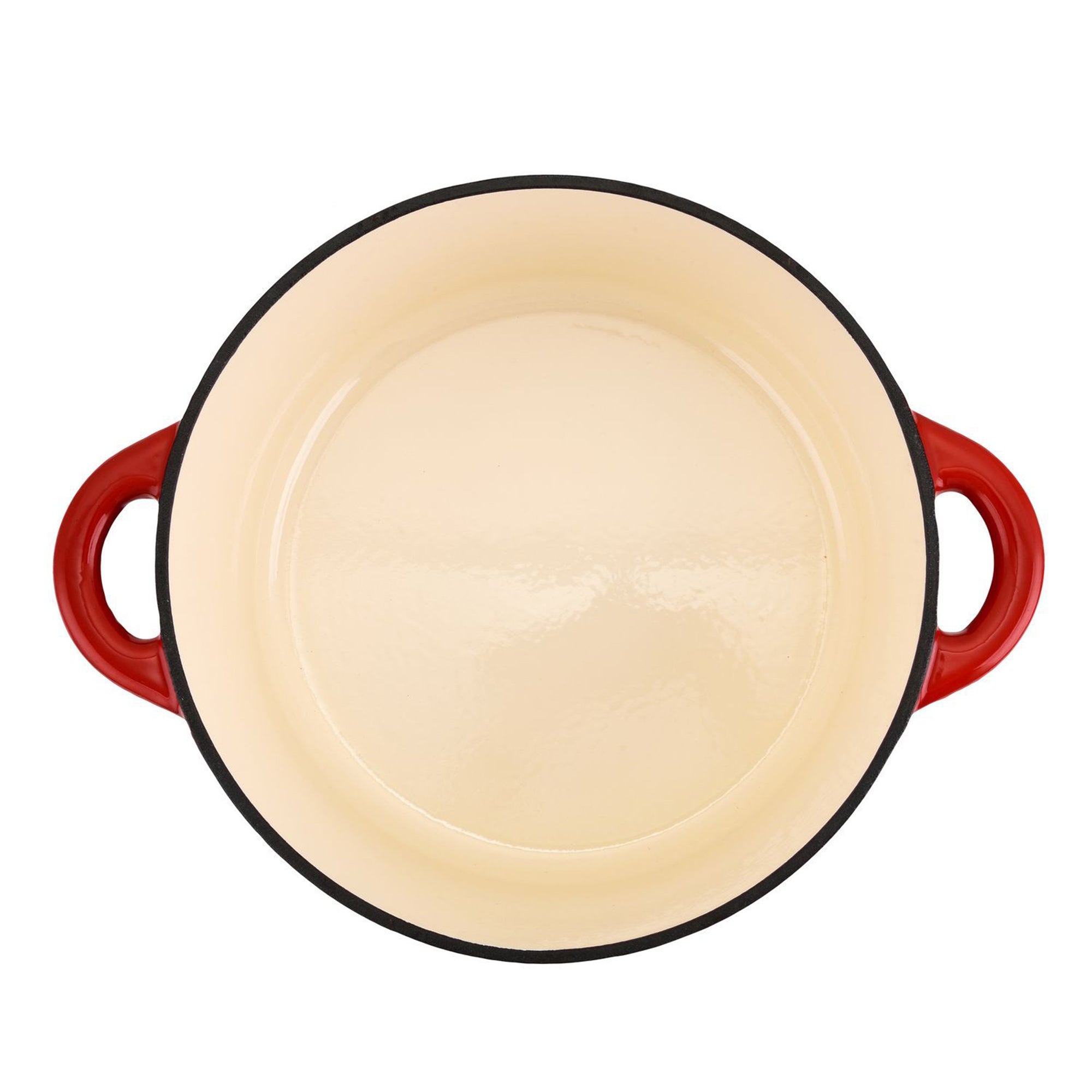 Hamilton Beach 5.5 Quart Enameled Cast Iron Covered Round Dutch Oven Pot, Red