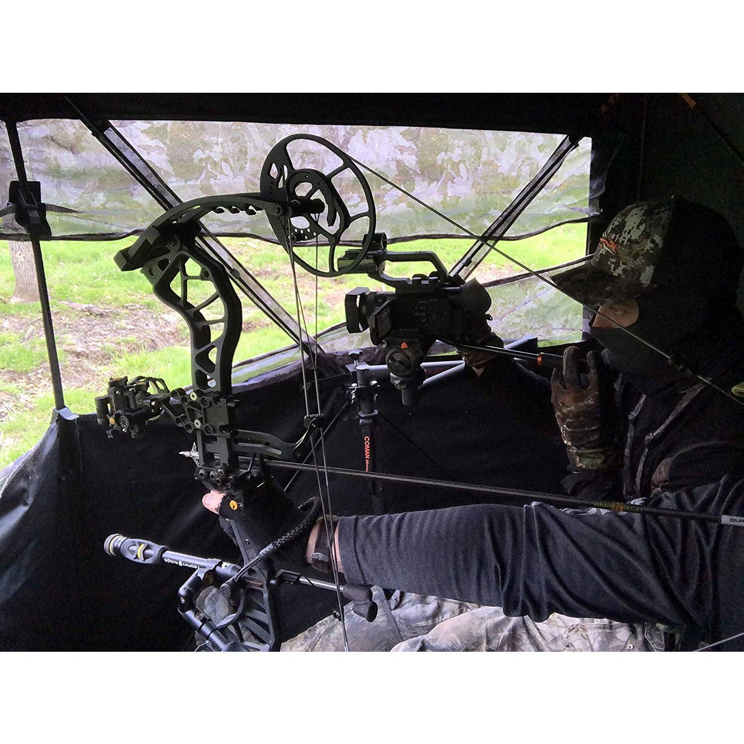Muddy Infinity 3 Man Ground Blind with Shadow Mesh and 360 View, Camo (Open Box) - VMInnovations