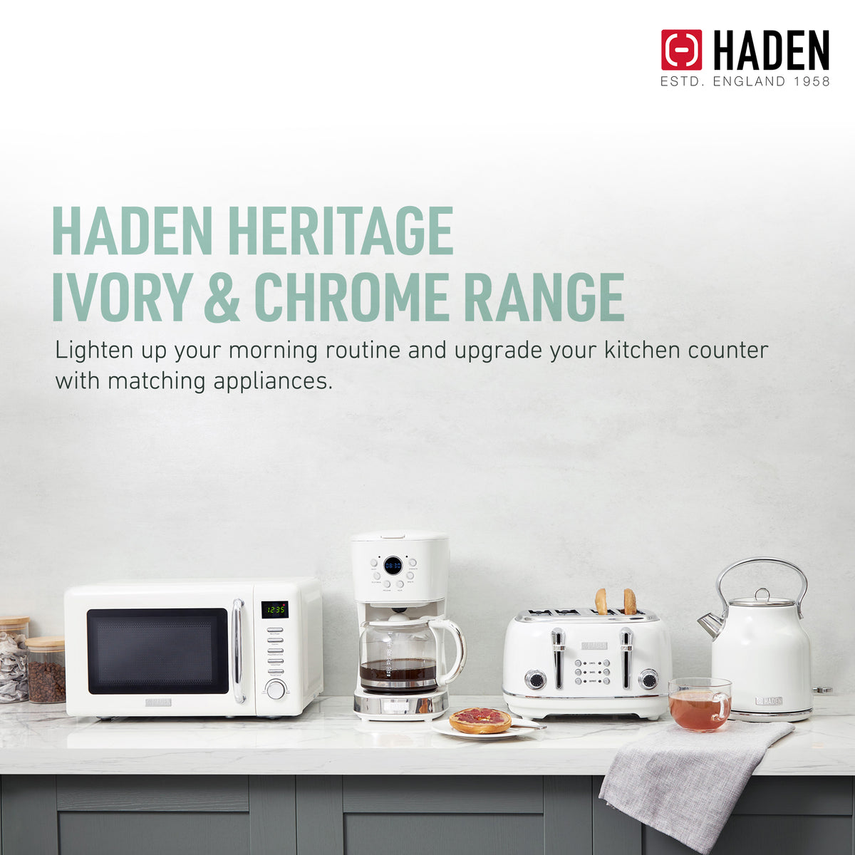 Haden 75061 12 Cup Programmable Coffee Maker with Brew Strength Control , Ivory (Refurbished)