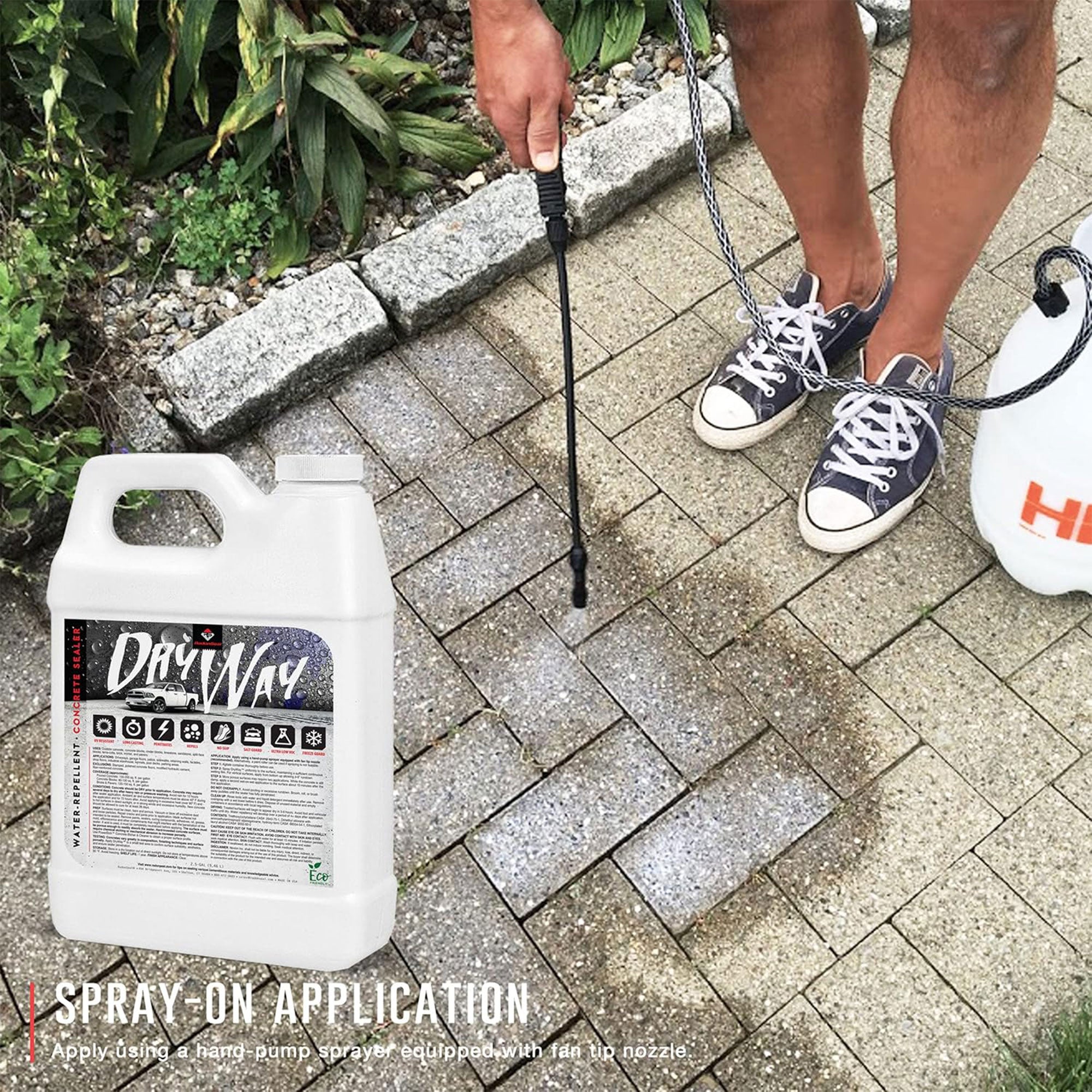 RadonSeal DryWay Outdoor Concrete Driveway Clear Penetrating Sealer, 5 Gallon - VMInnovations