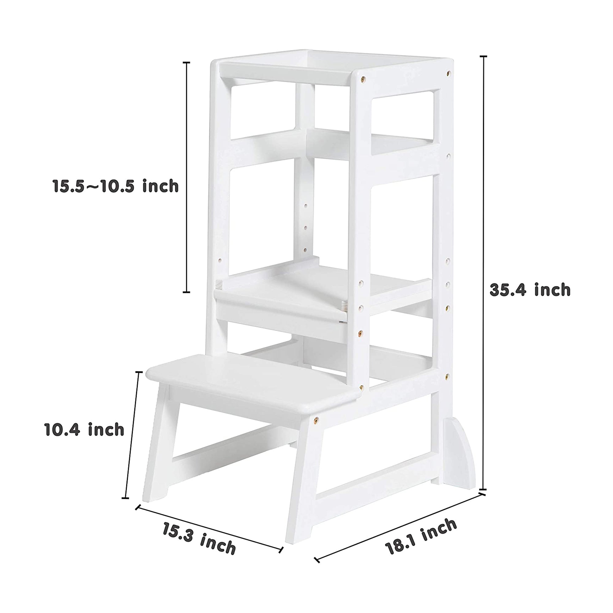 SDADI LT05W Mother's Helper Adjustable Height Kids Step Stool, White (Used) - VMInnovations