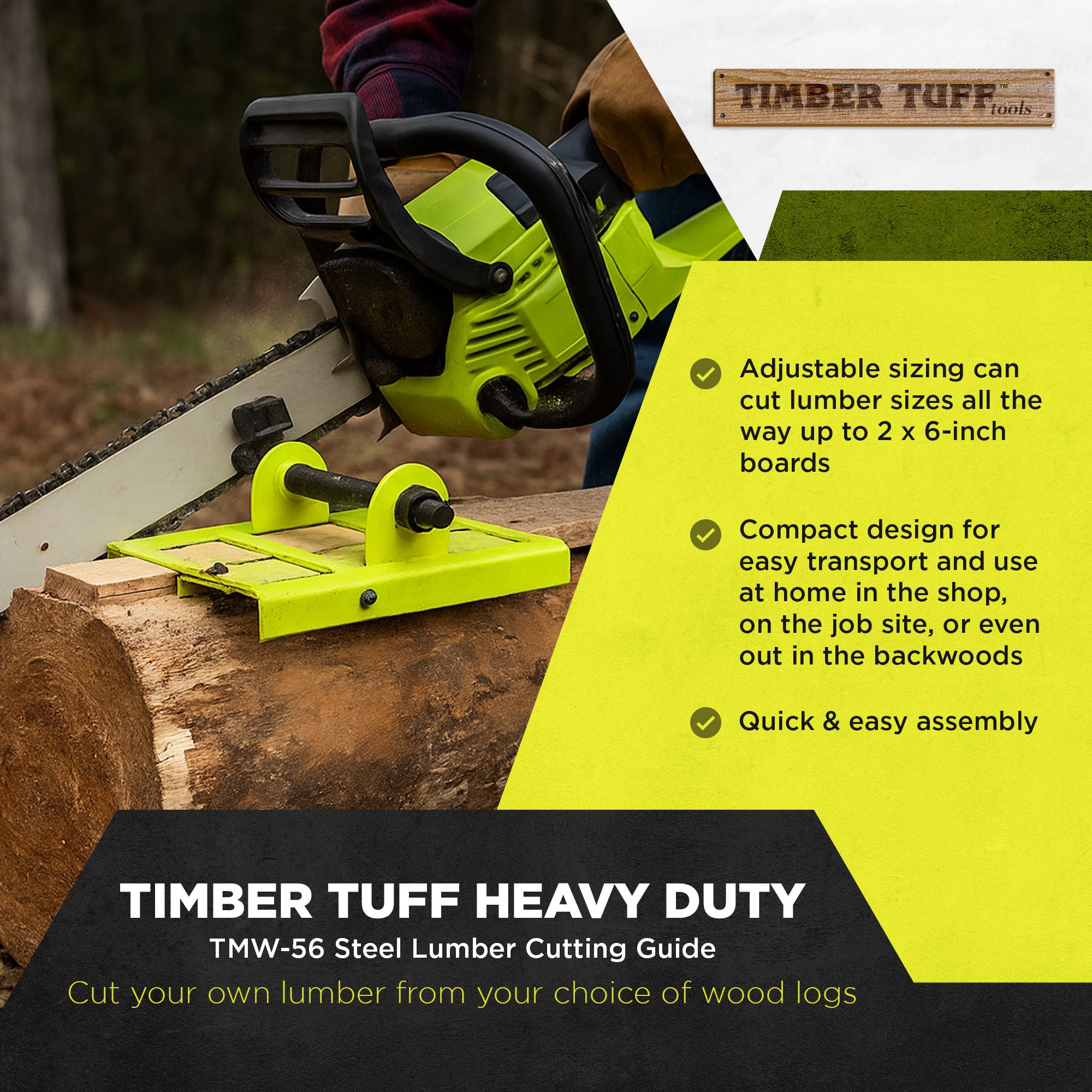 Timber Tuff Steel Lumber Cutting Guide Sawmill Tool for Chainsaw (Open Box)