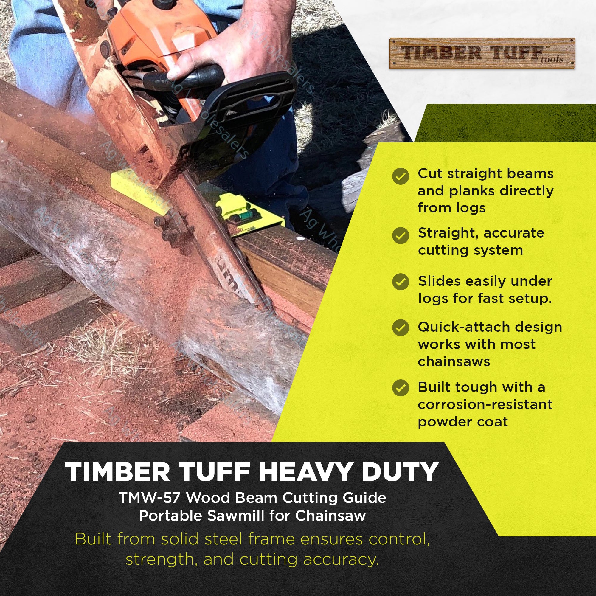 Timber Tuff TMW-57 Wood Beam Cutting Guide Portable Sawmill for Chainsaw - VMInnovations