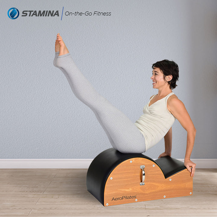 Stamina AeroPilates Wooden Padded Spine Posture Corrector Stretching Barrel - VMInnovations