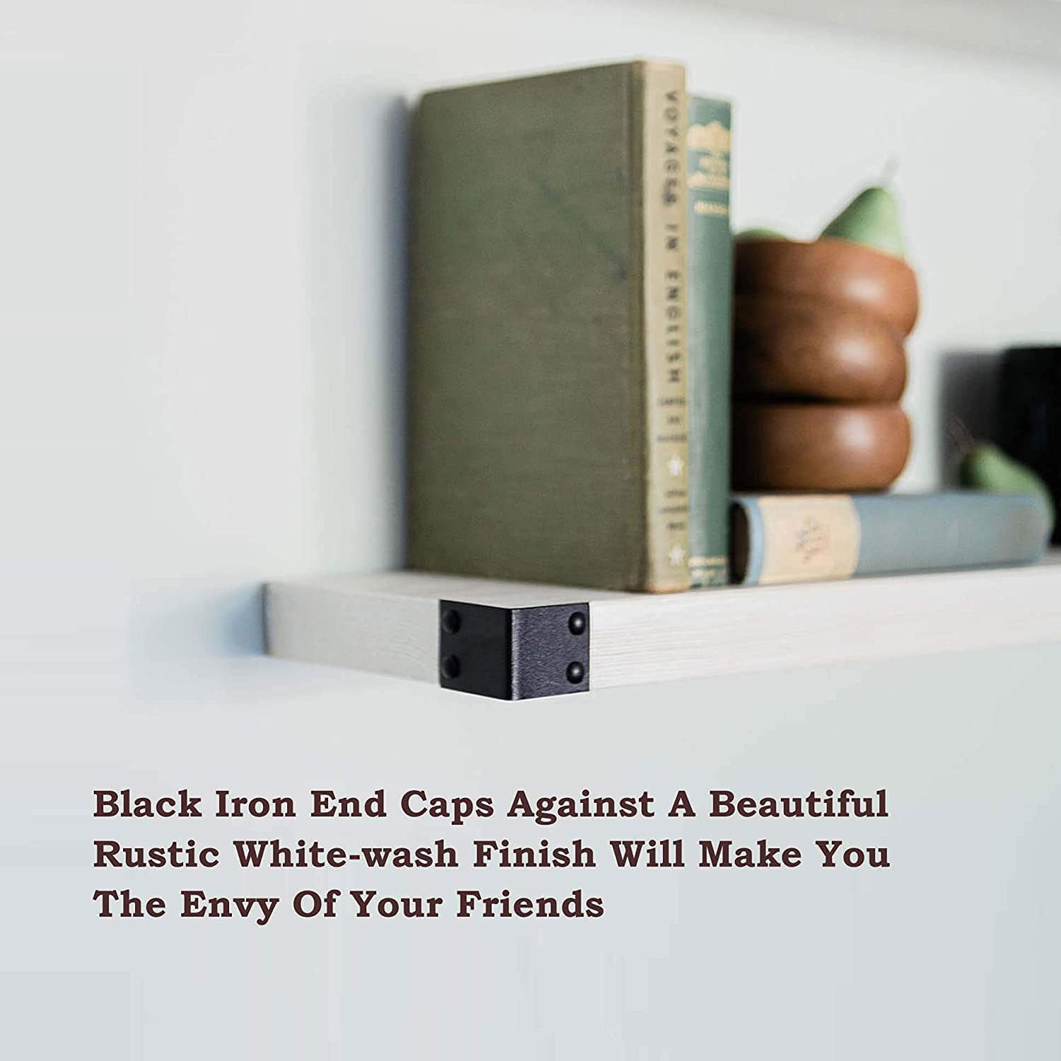 Willow & Grace Bryan 24" Floating Wood Shelves Wall Mount, White Set of 2 (Used) - VMInnovations