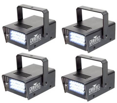 CHAUVET LED Mini Strobe Manual Adjust 21 LEDs DJ Club Light Effects (4 Pack)