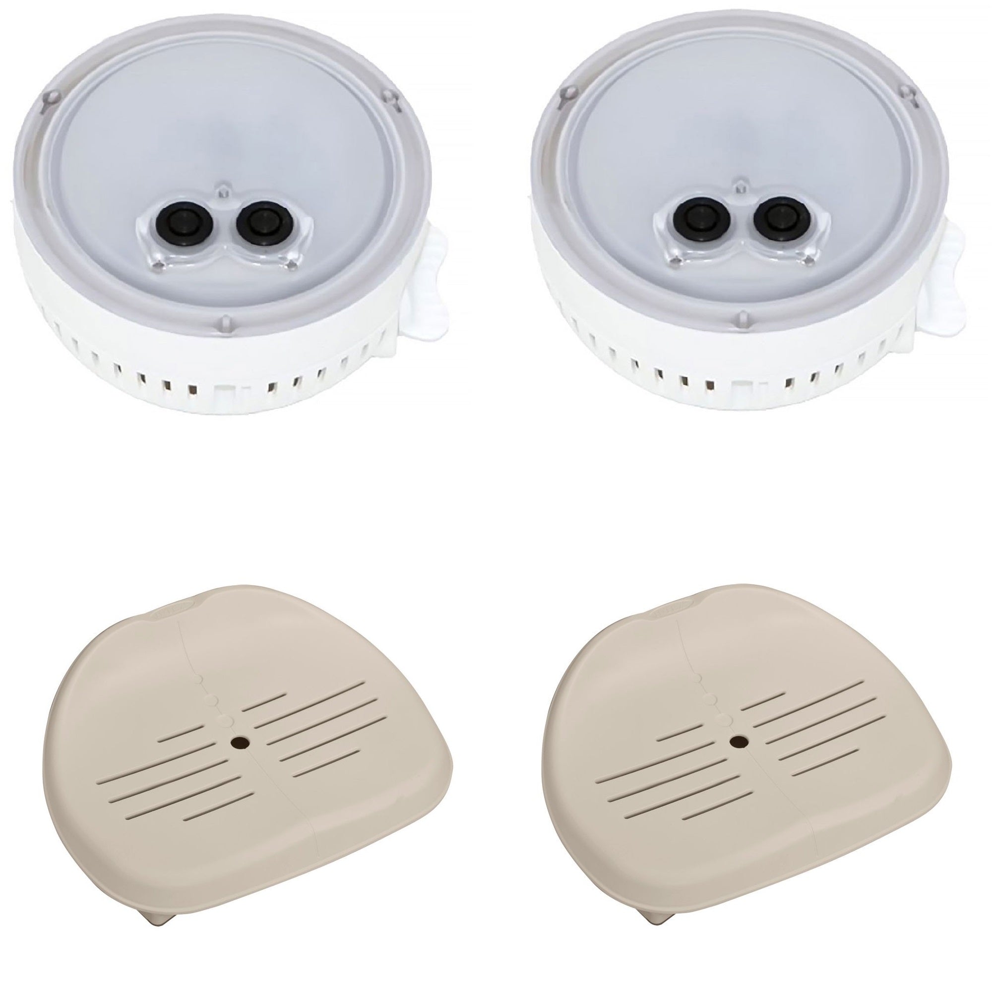 Intex Battery MultiColored Spa Light (2 Pack) & Slip Resistant Spa Seat (2 Pack)